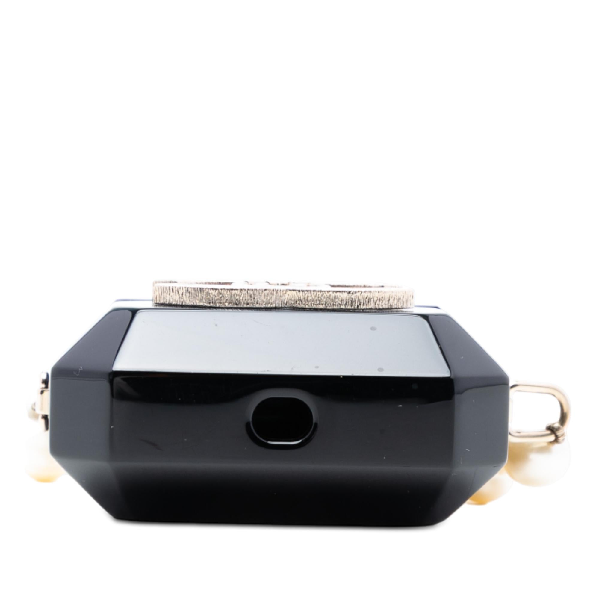 Chanel CC Resin and Faux Pearl Airpods Pro Case Necklace