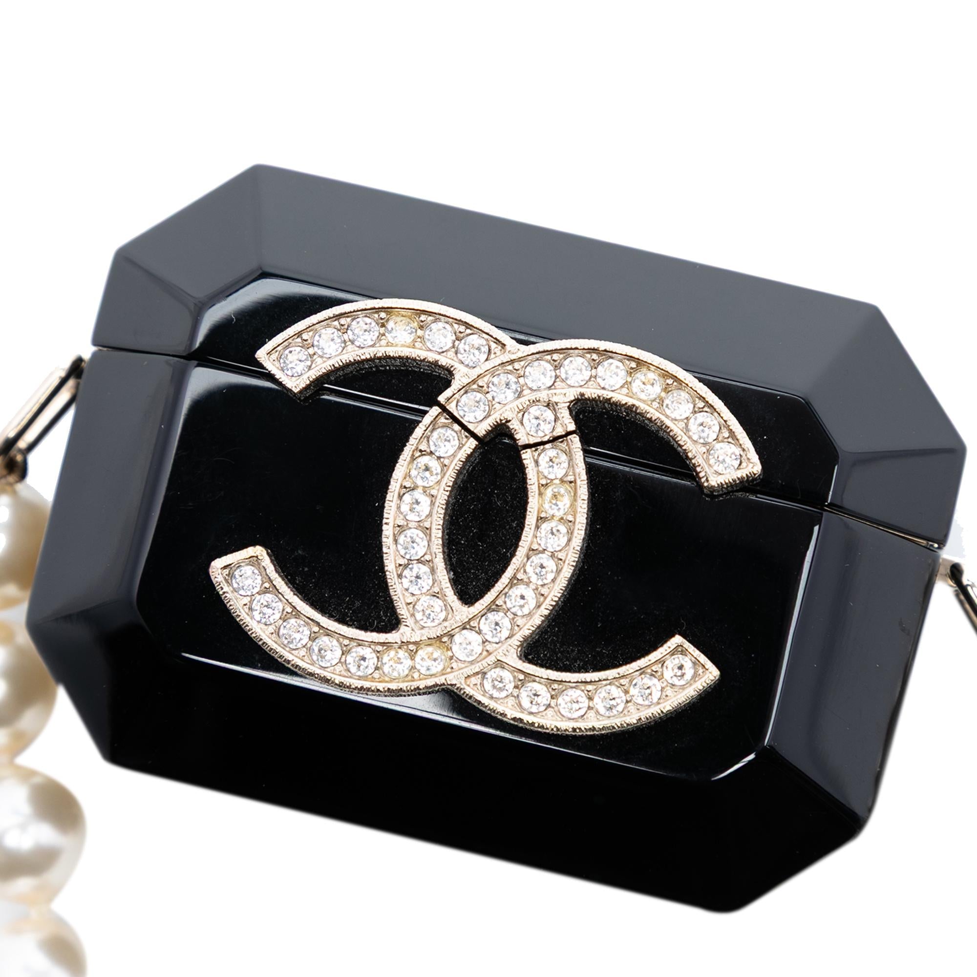 Chanel CC Resin and Faux Pearl Airpods Pro Case Necklace