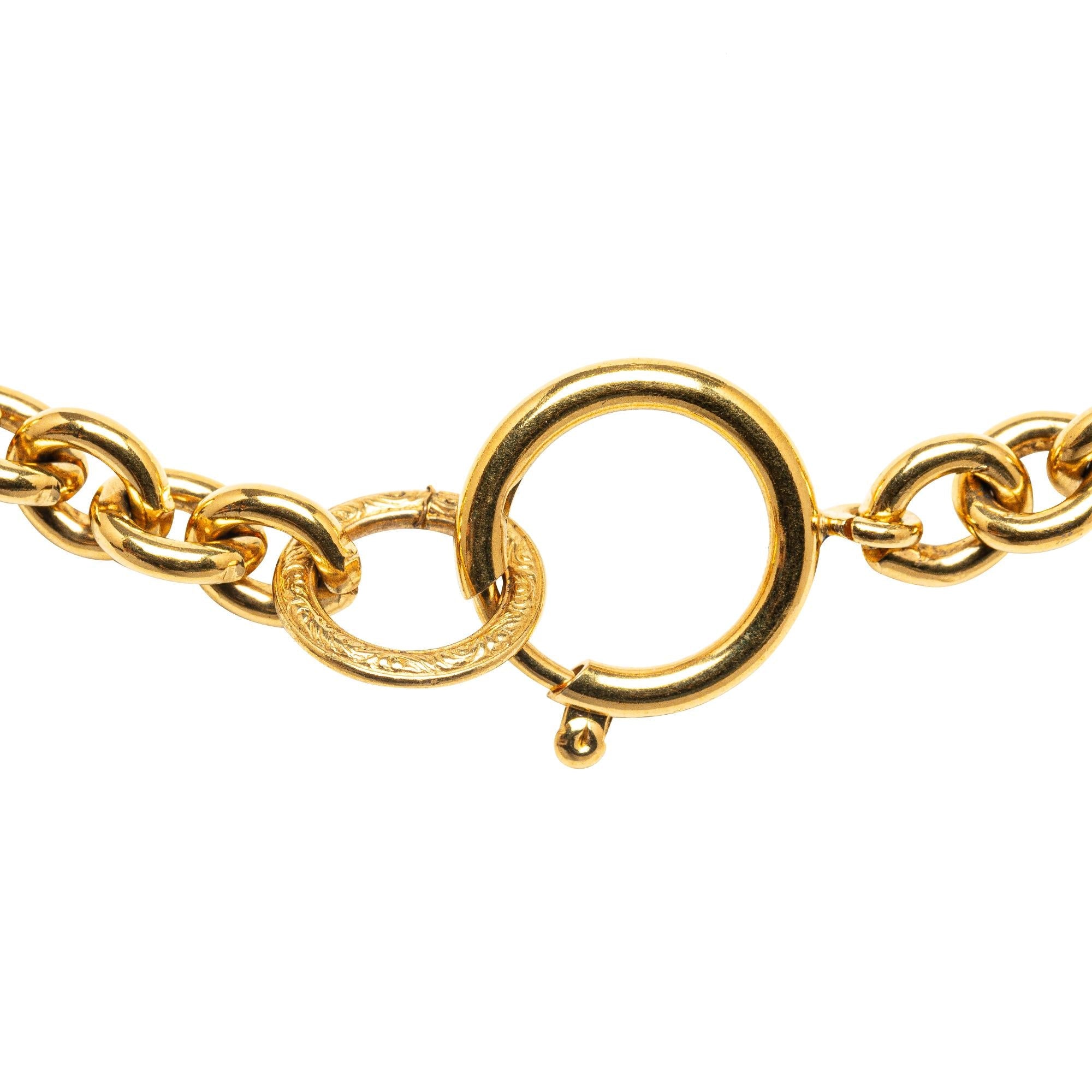 Chanel CC Round Pendant Necklace