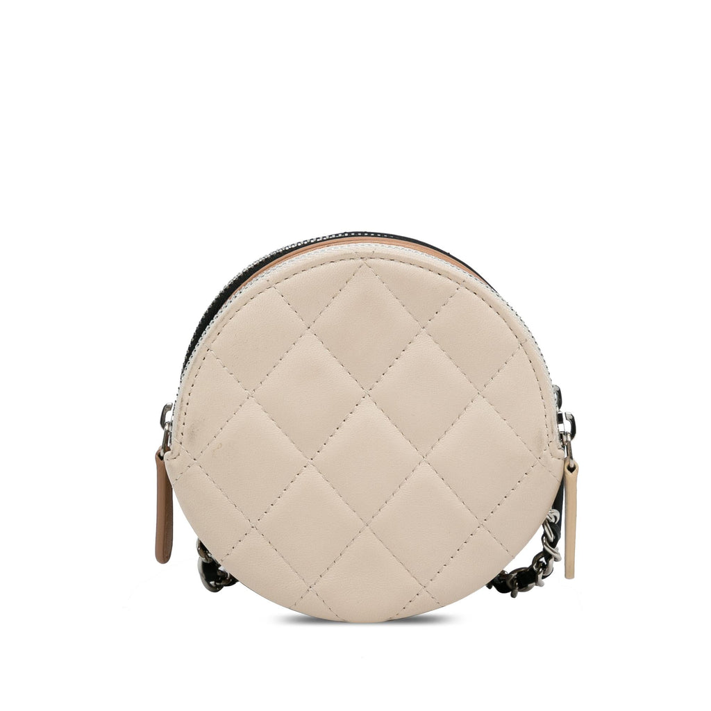 Chanel CC Round Triple Zip Crossbody Bag (SHG-kLY0yh)