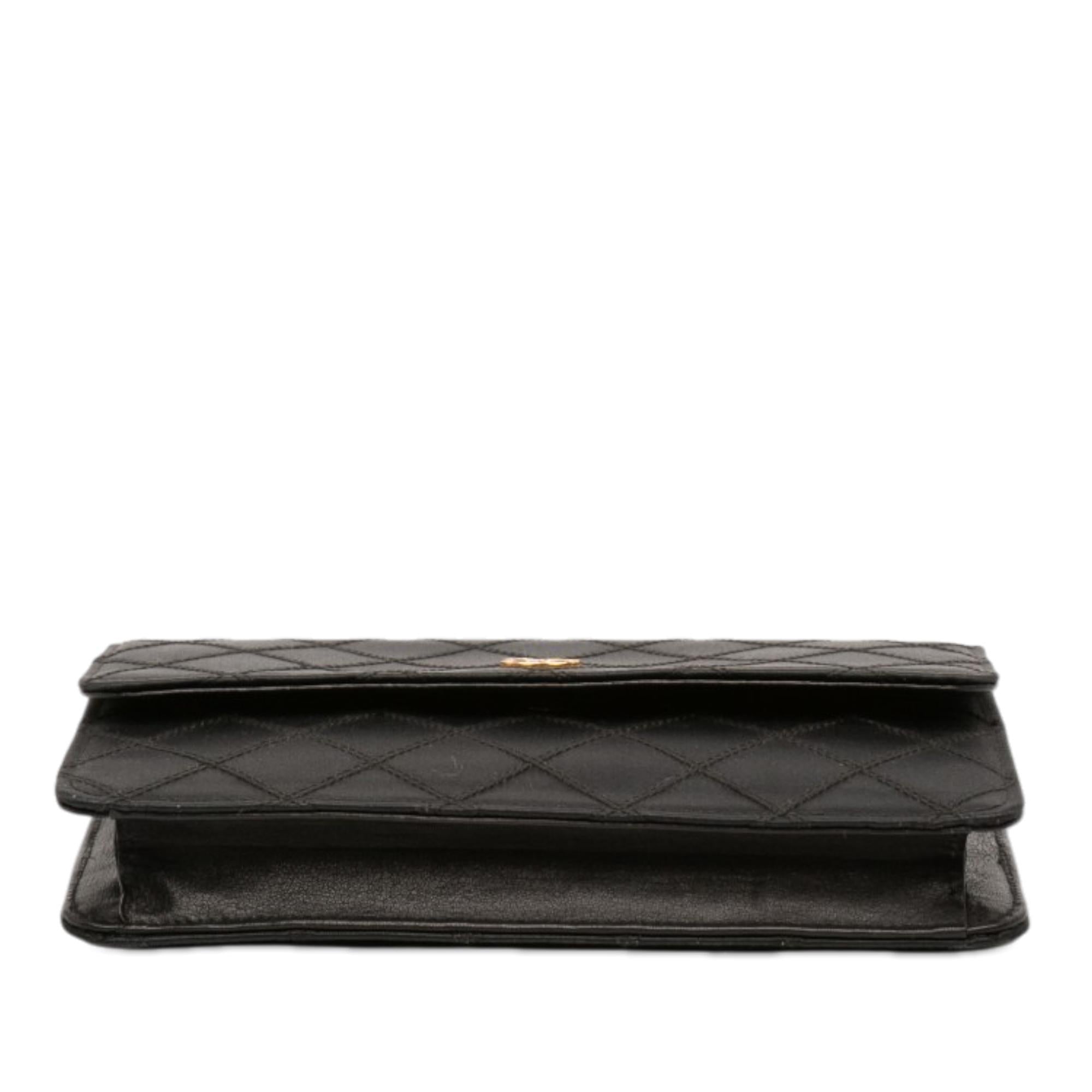 Chanel CC Satin Diamond Stitch Clutch