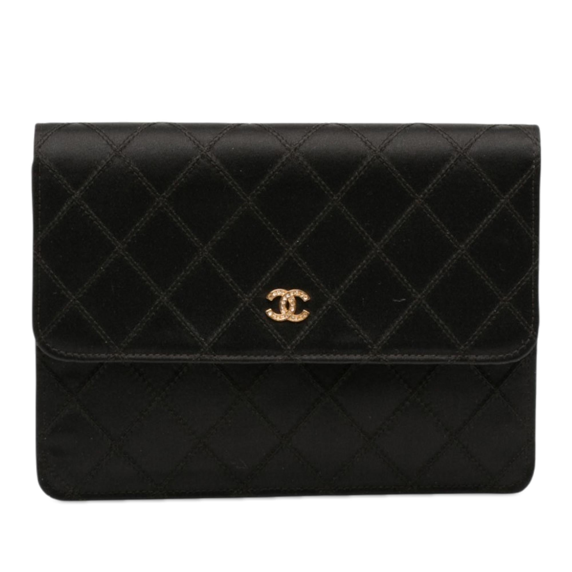 Chanel CC Satin Diamond Stitch Clutch