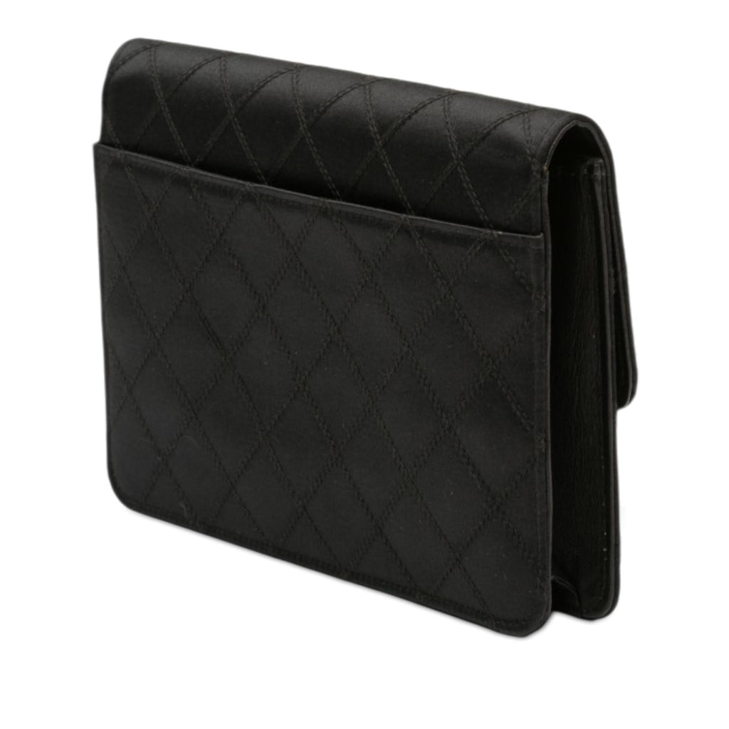 Chanel CC Satin Diamond Stitch Clutch
