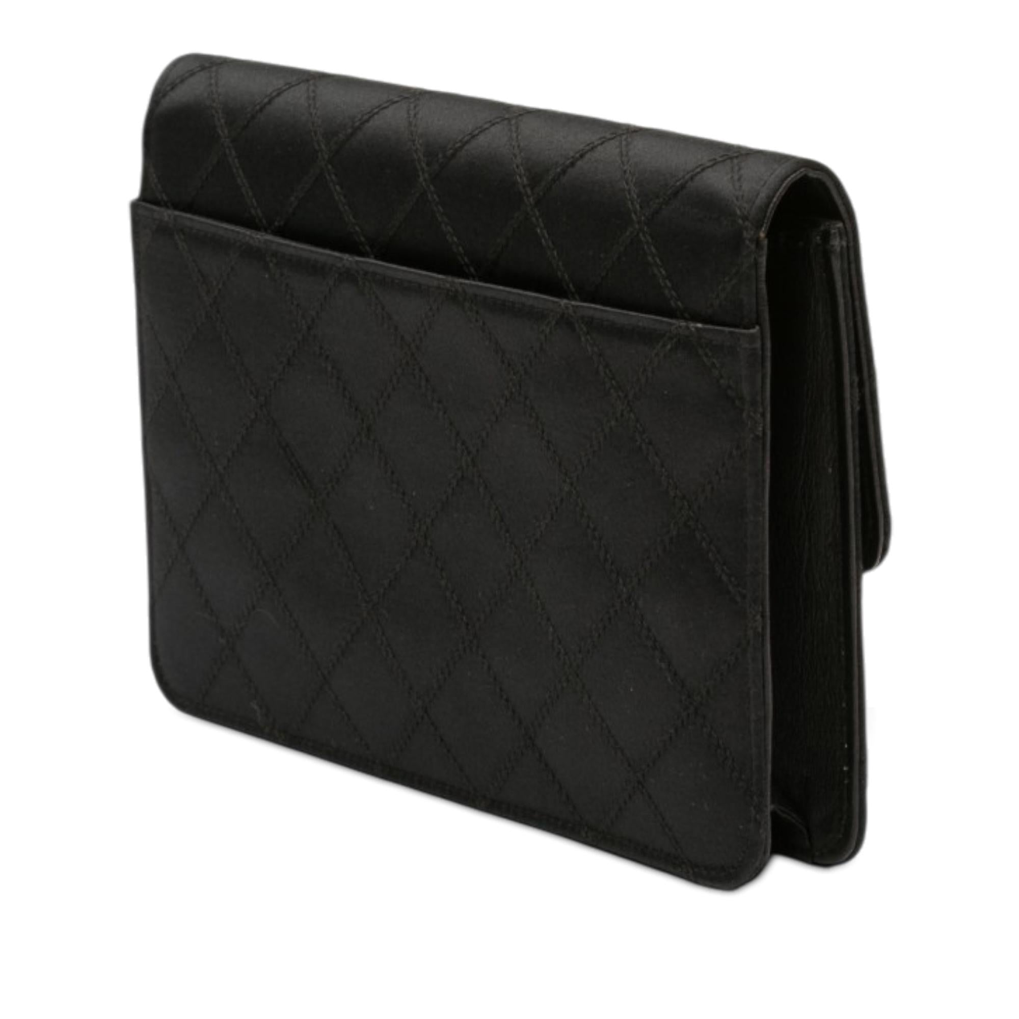 Chanel CC Satin Diamond Stitch Clutch