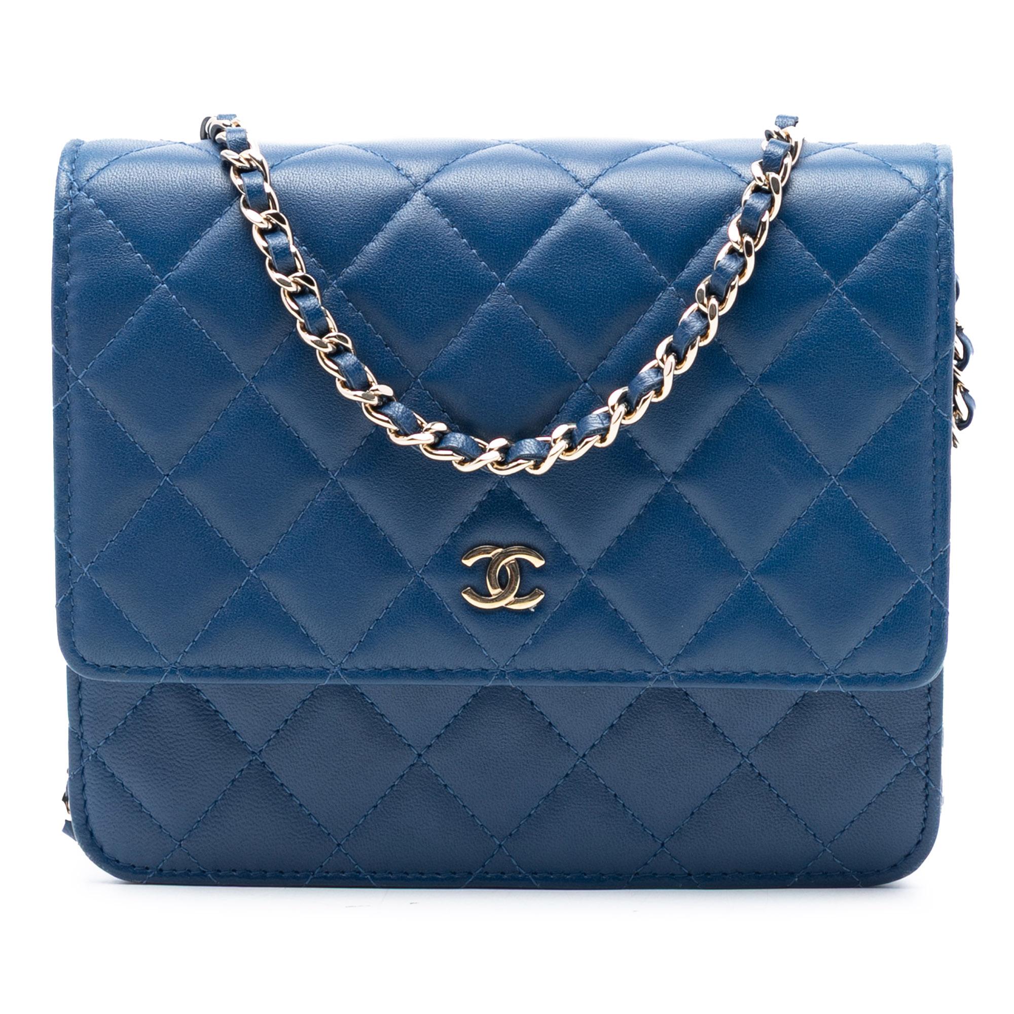 Chanel CC Square Quilted Lambskin Wallet on Chain