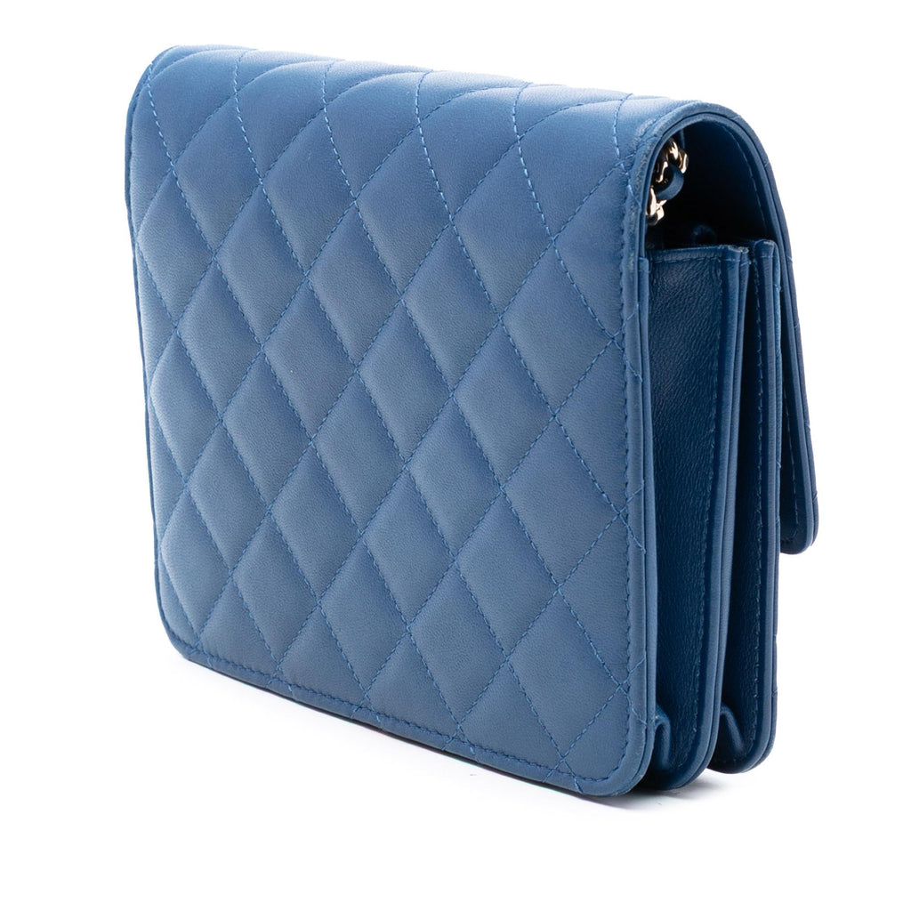 Chanel CC Square Quilted Lambskin Wallet on Chain