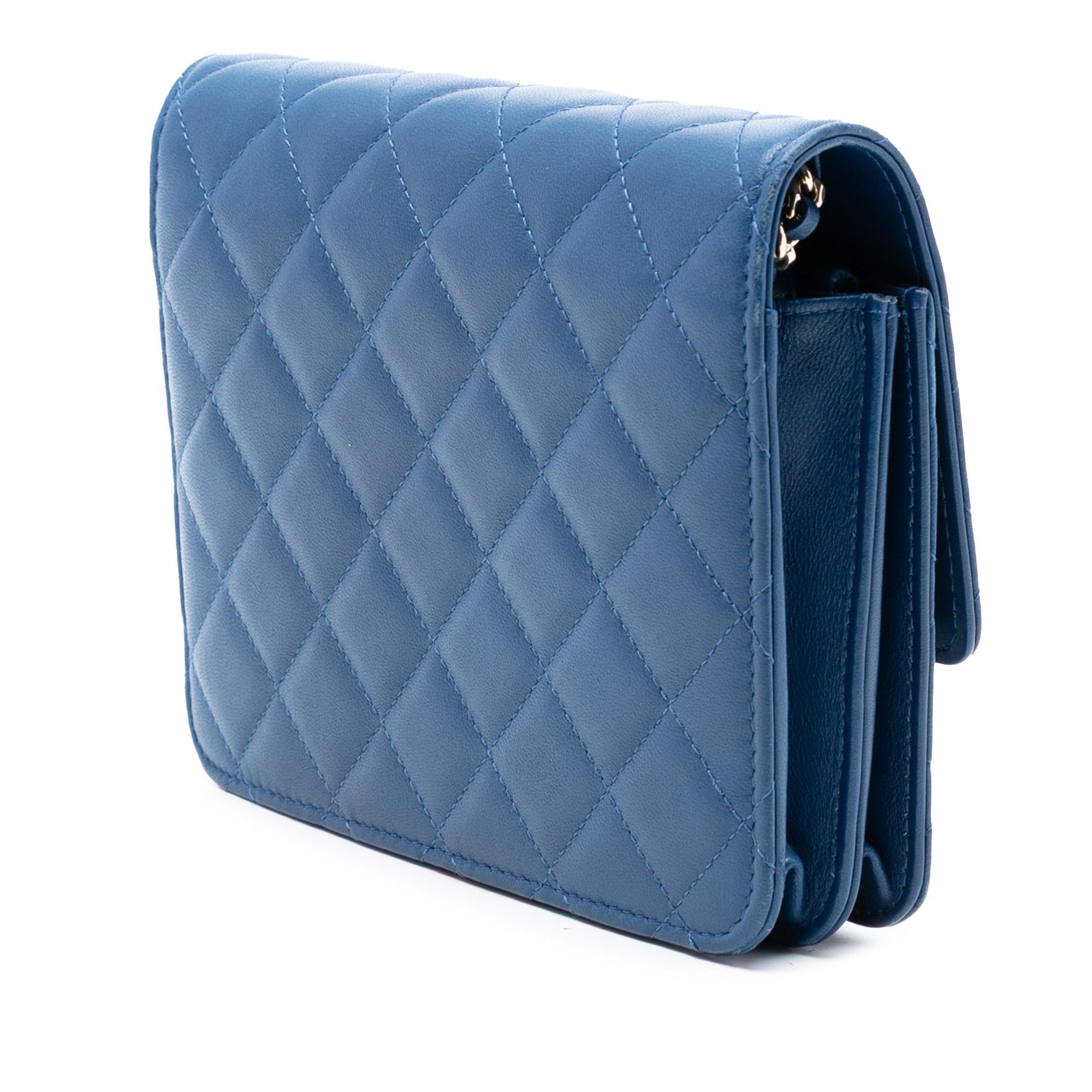 Chanel CC Square Quilted Lambskin Wallet on Chain