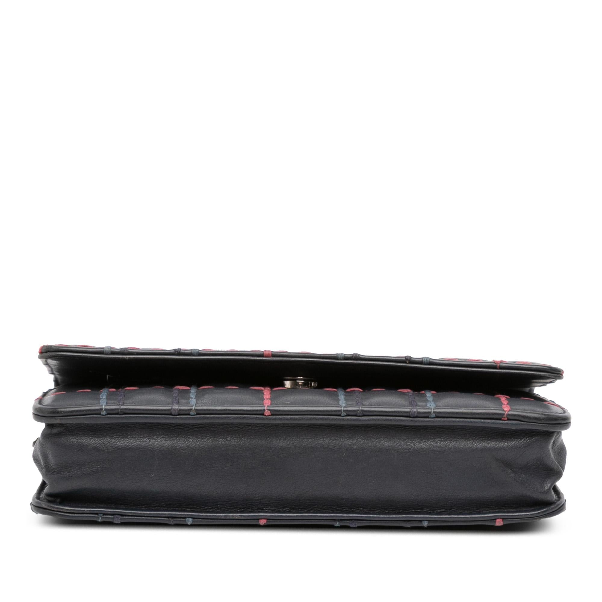 Chanel CC Square Stitched Calfskin Wallet on Chain