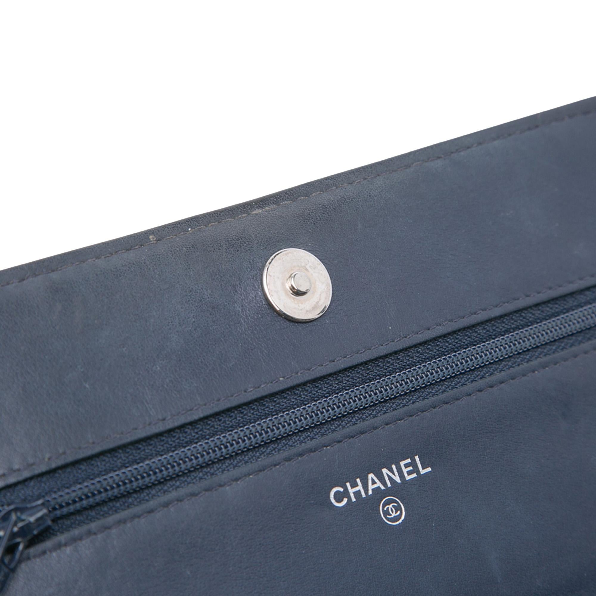Chanel CC Square Stitched Calfskin Wallet on Chain
