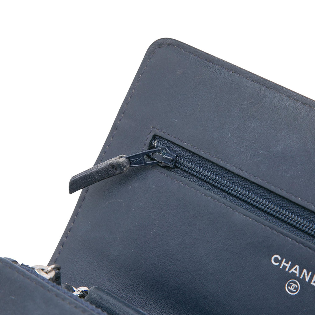 Chanel CC Square Stitched Calfskin Wallet on Chain