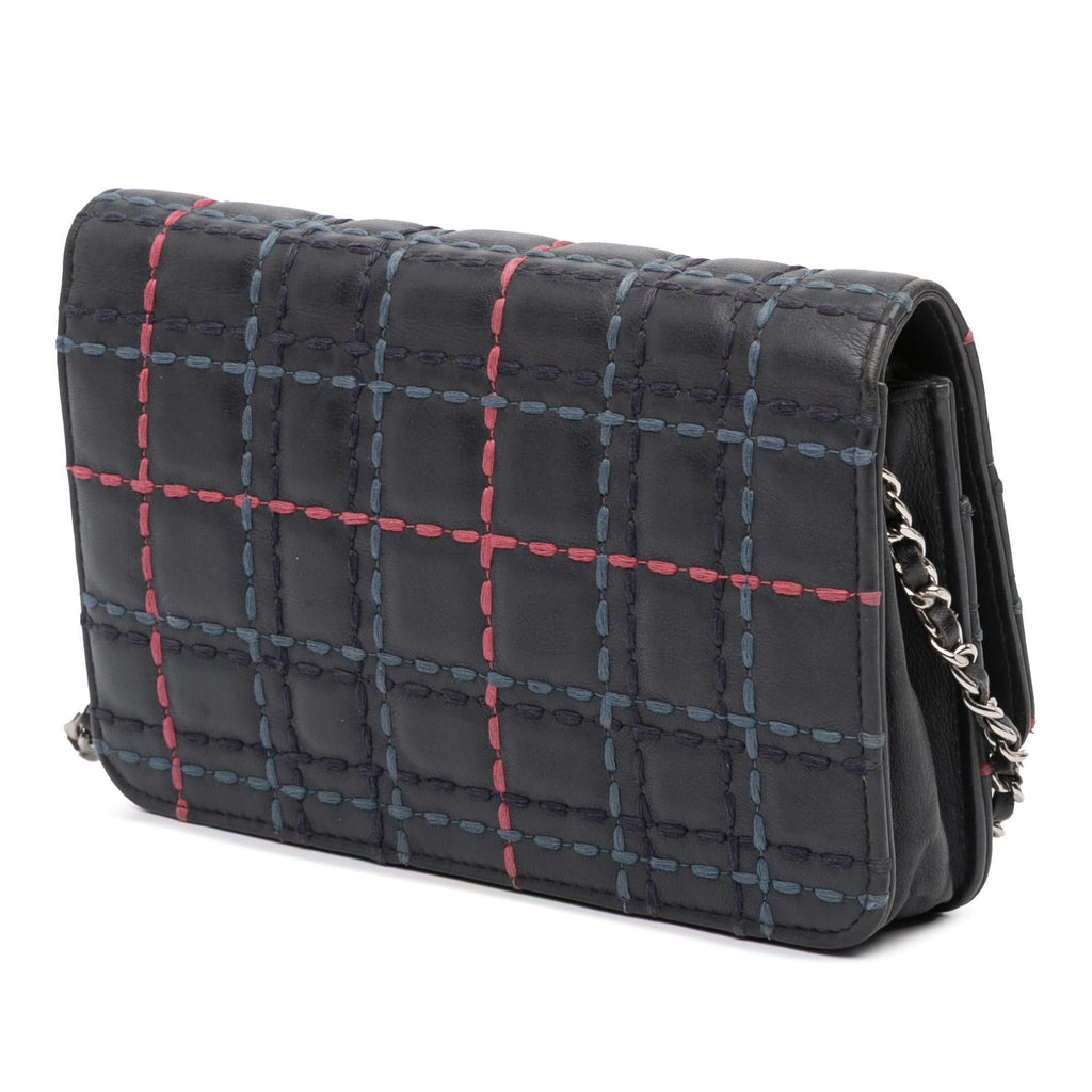 Chanel CC Square Stitched Calfskin Wallet on Chain