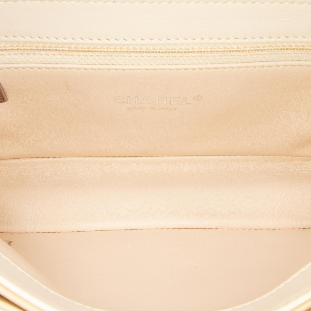 Chanel CC Stitched Calfskin Chain Flap