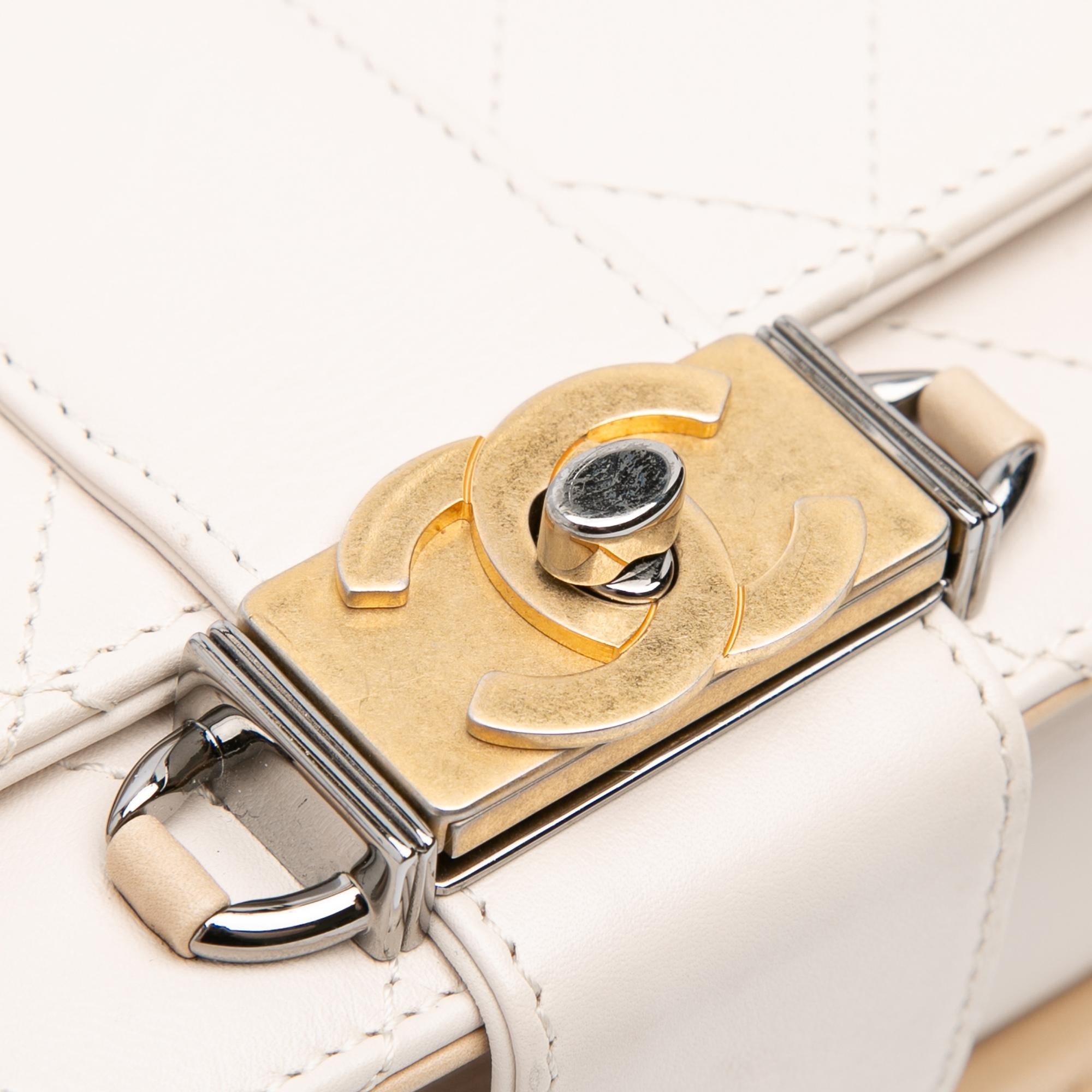 Chanel CC Stitched Calfskin Chain Flap