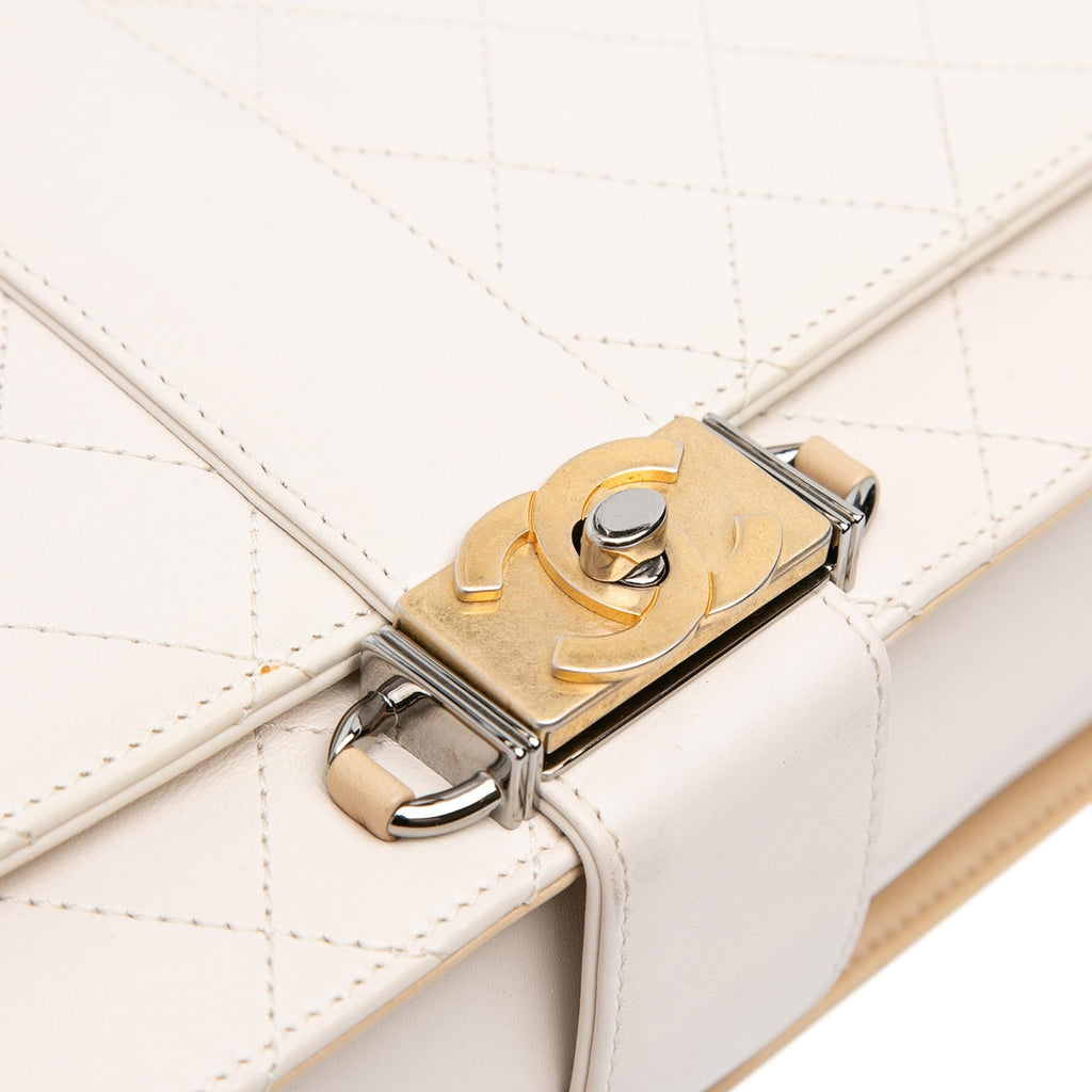 Chanel CC Stitched Calfskin Chain Flap