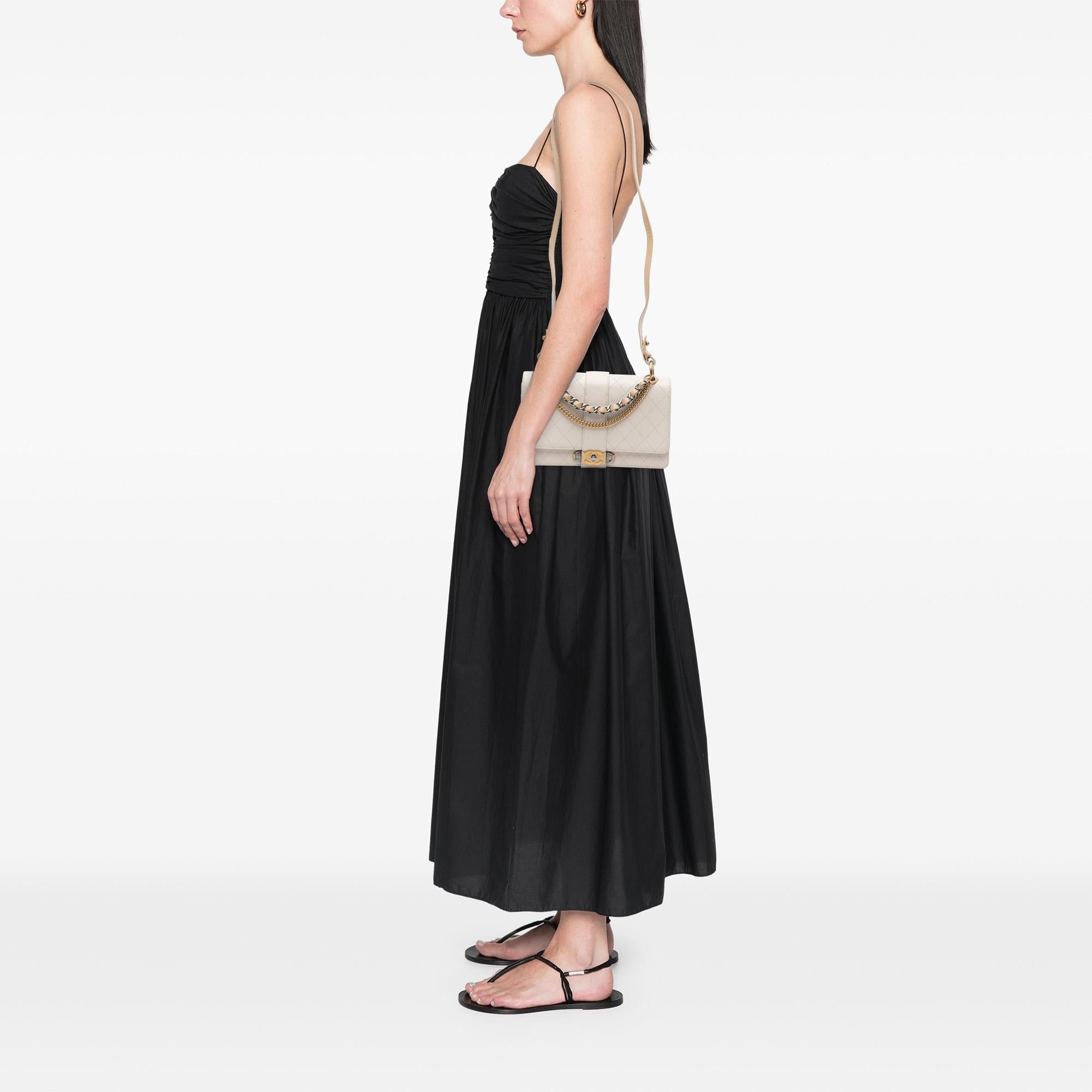 Chanel CC Stitched Calfskin Chain Flap