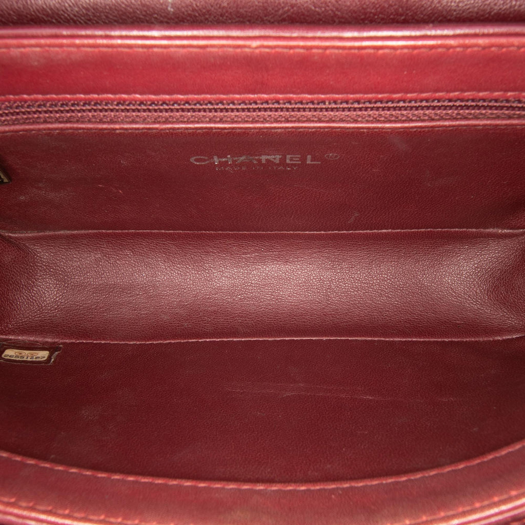 Chanel CC Stitched Calfskin Chain Flap
