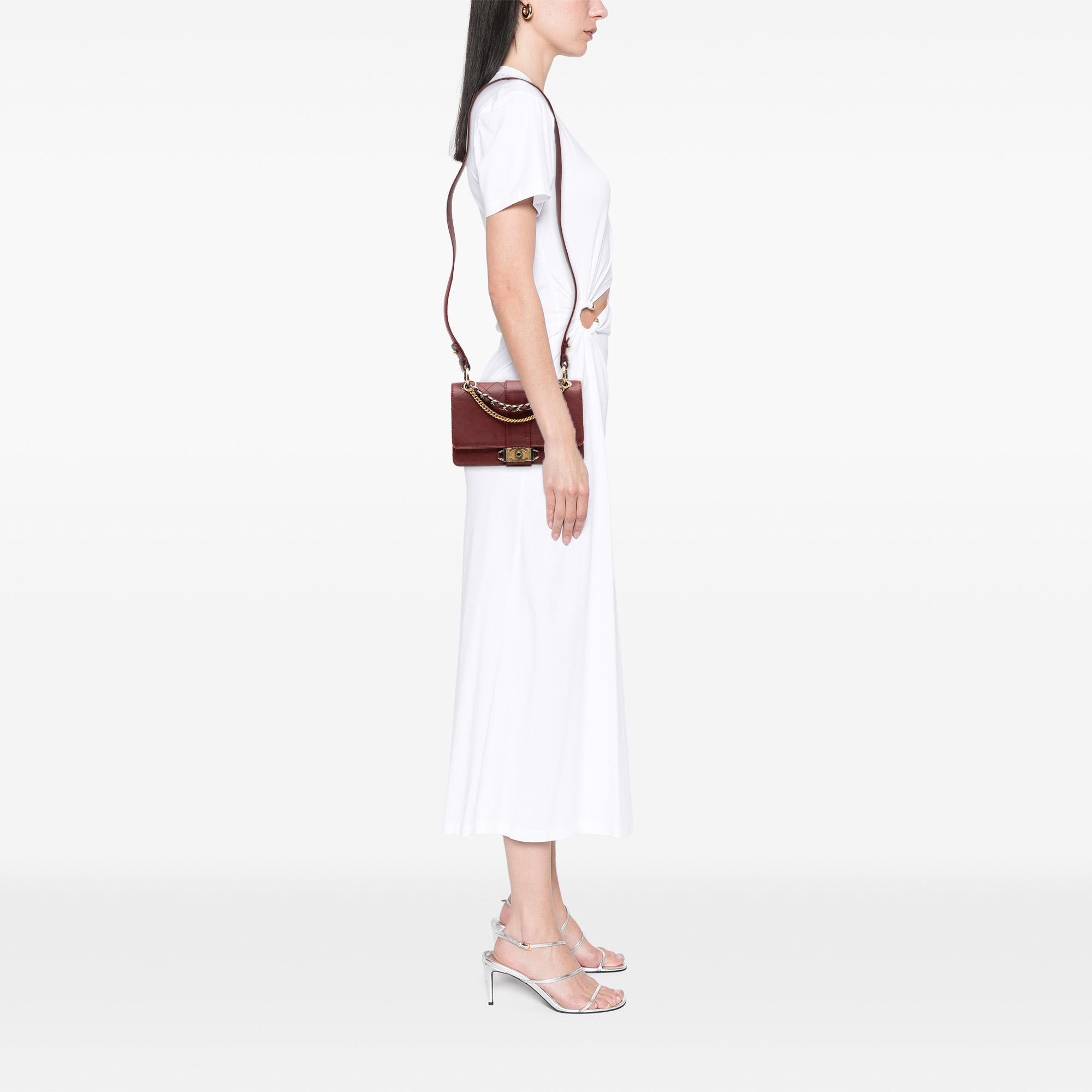 Chanel CC Stitched Calfskin Chain Flap