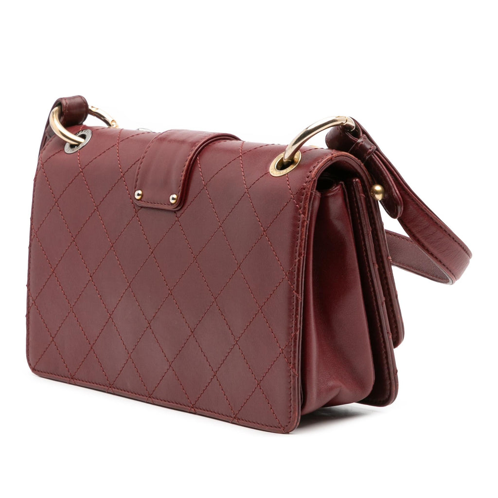 Chanel CC Stitched Calfskin Chain Flap