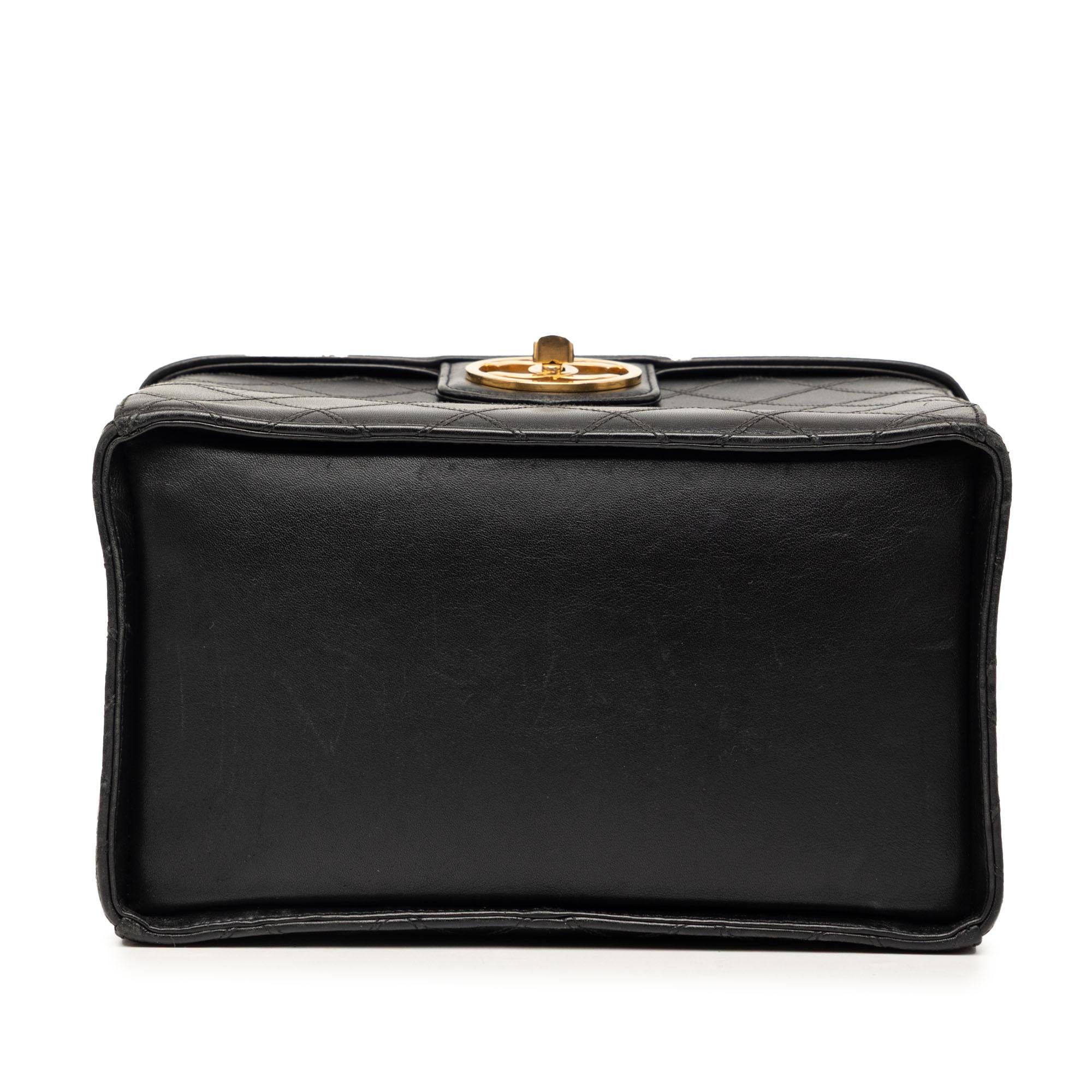 Chanel CC Stitched Calfskin Turnlock Vanity Case
