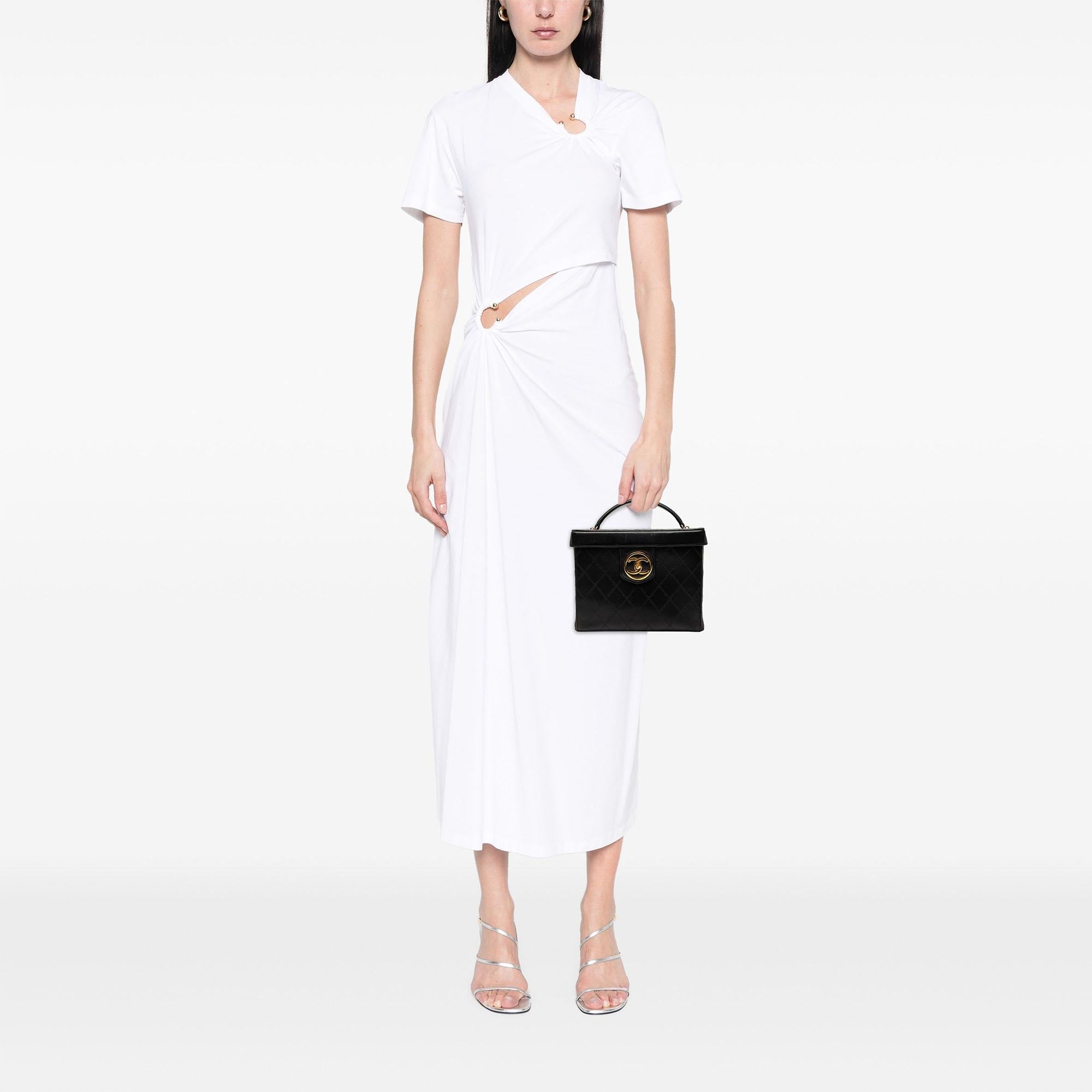 Chanel CC Stitched Calfskin Turnlock Vanity Case