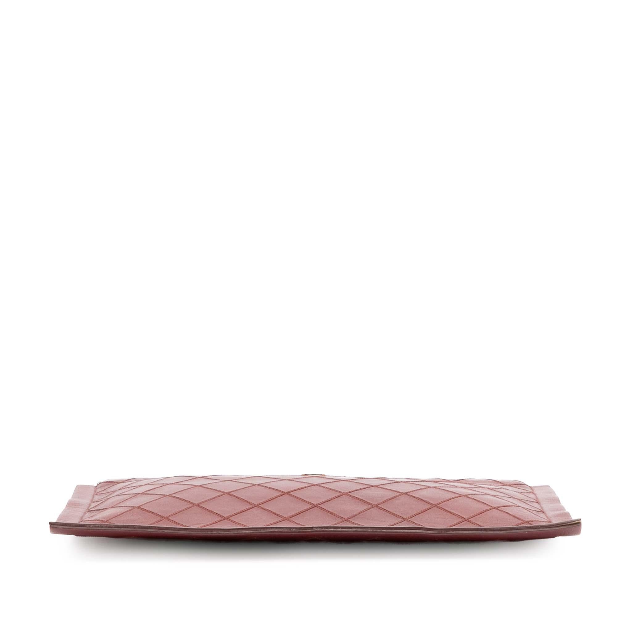 Chanel CC Stitched Lambskin Clutch