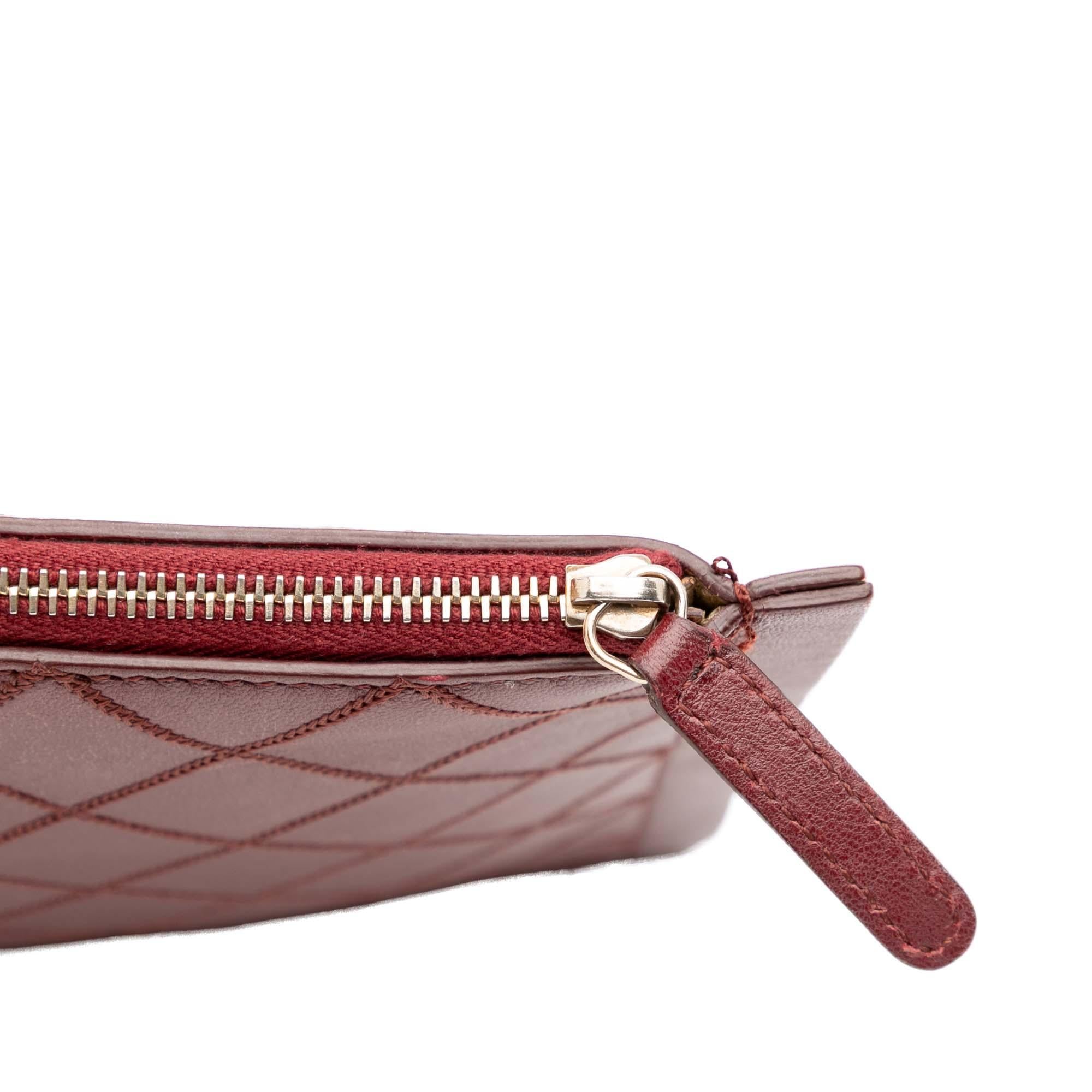 Chanel CC Stitched Lambskin Clutch