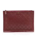 Chanel CC Stitched Lambskin Clutch