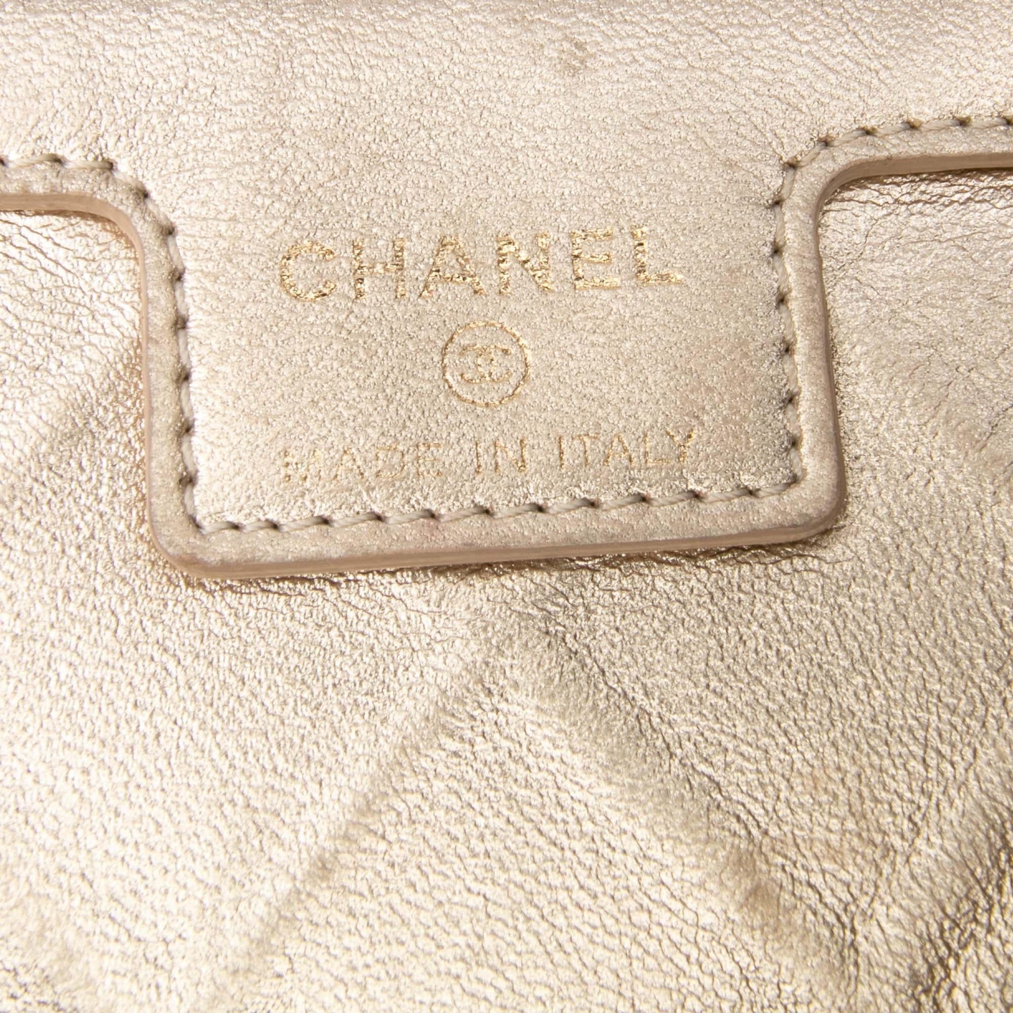 Chanel CC Stitched Lambskin Clutch
