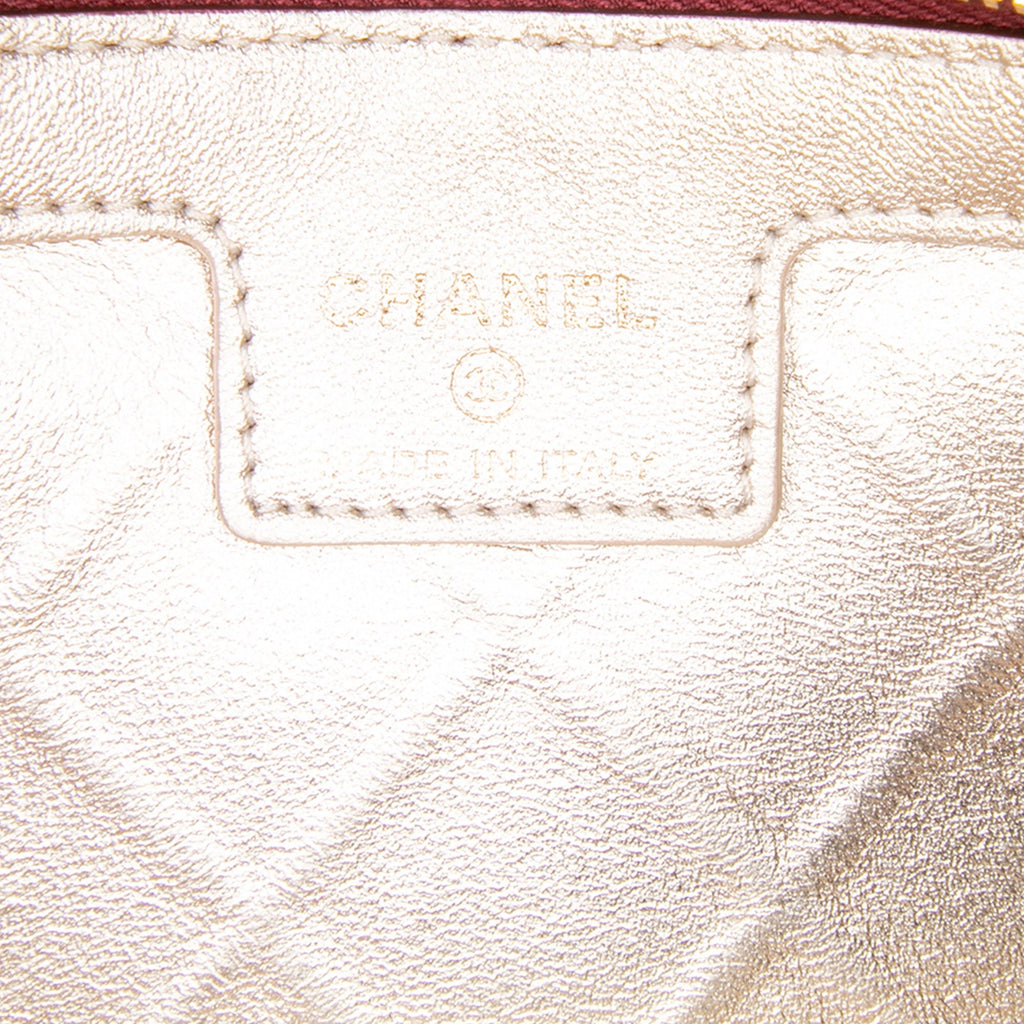 Chanel CC Stitched Lambskin Clutch