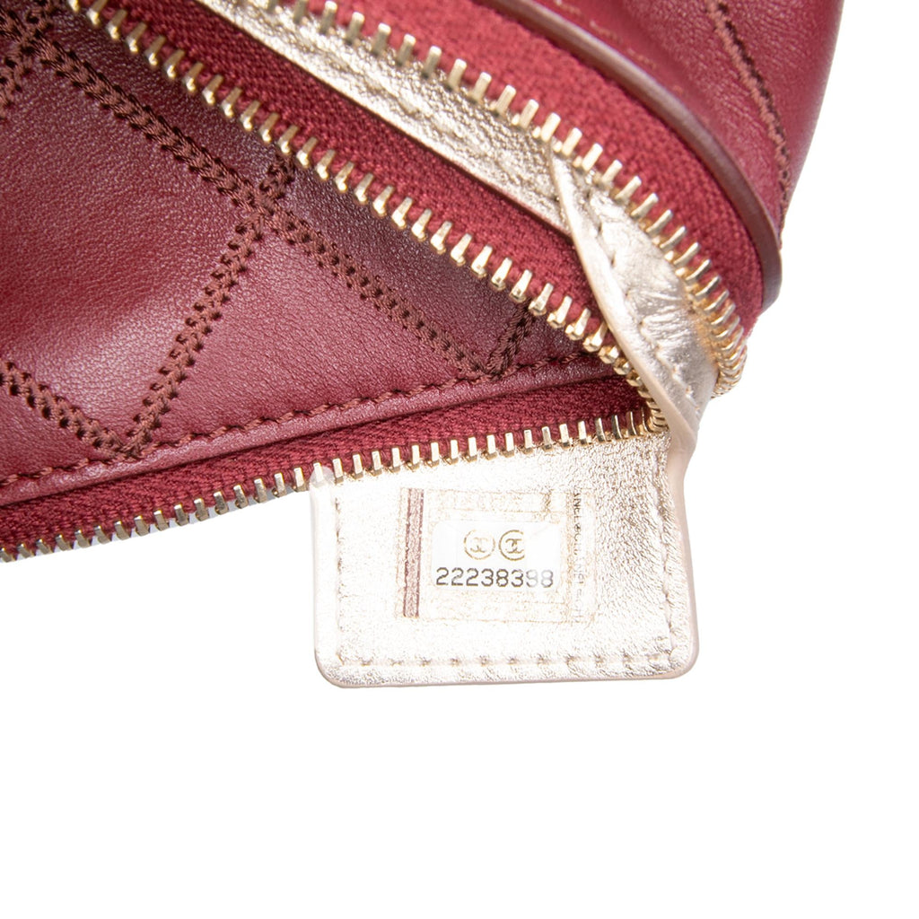 Chanel CC Stitched Lambskin Clutch