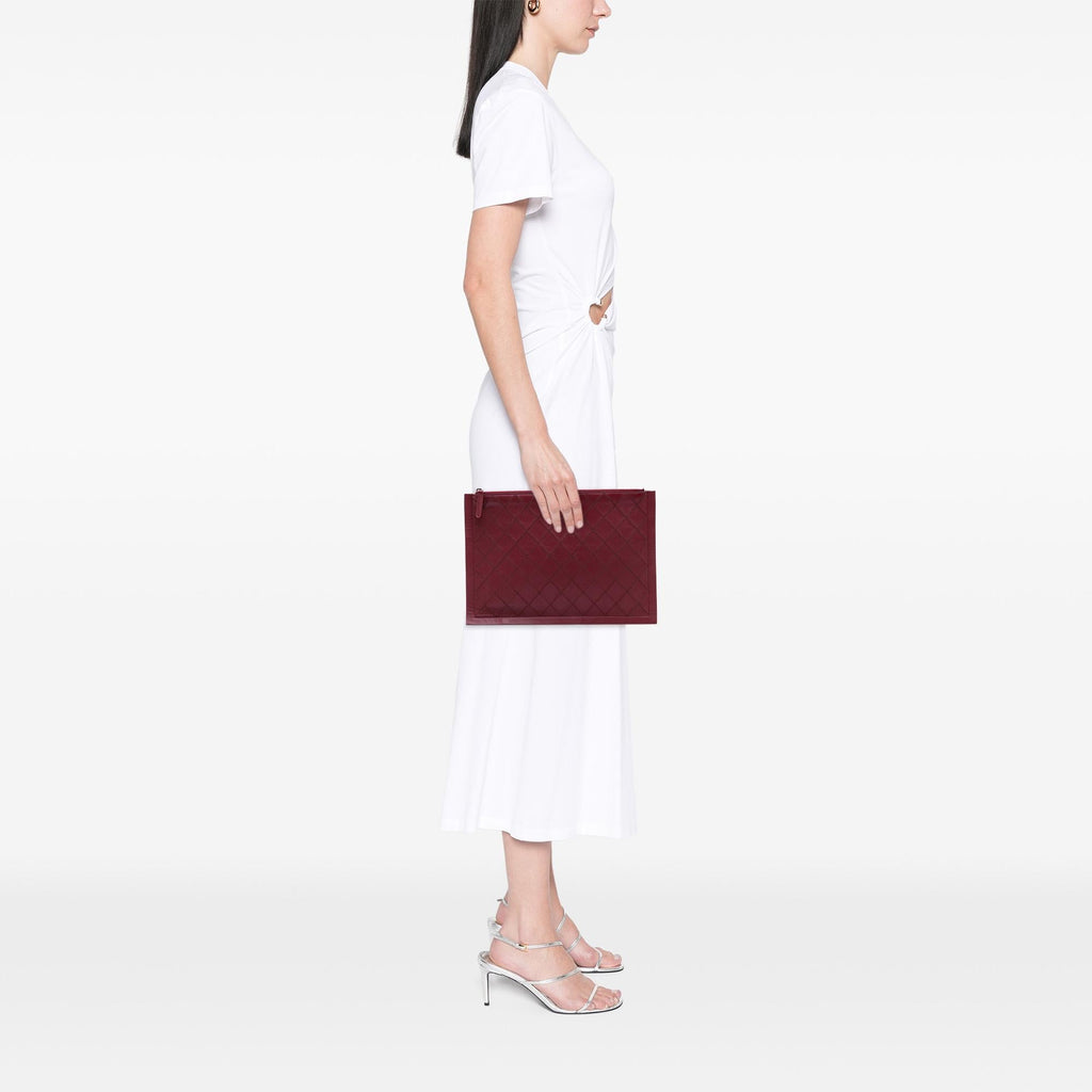 Chanel CC Stitched Lambskin Clutch