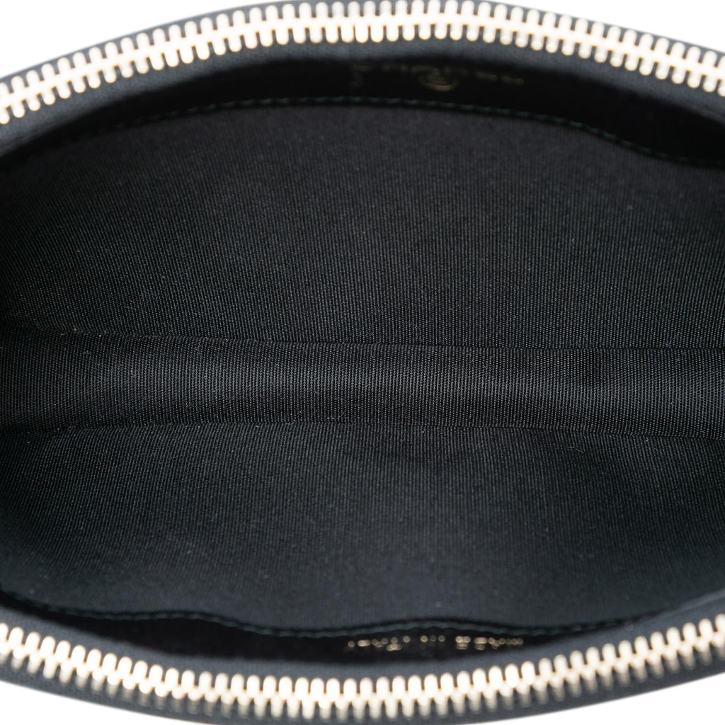 Chanel CC Studded Lambskin Double Zip Clutch with Chain