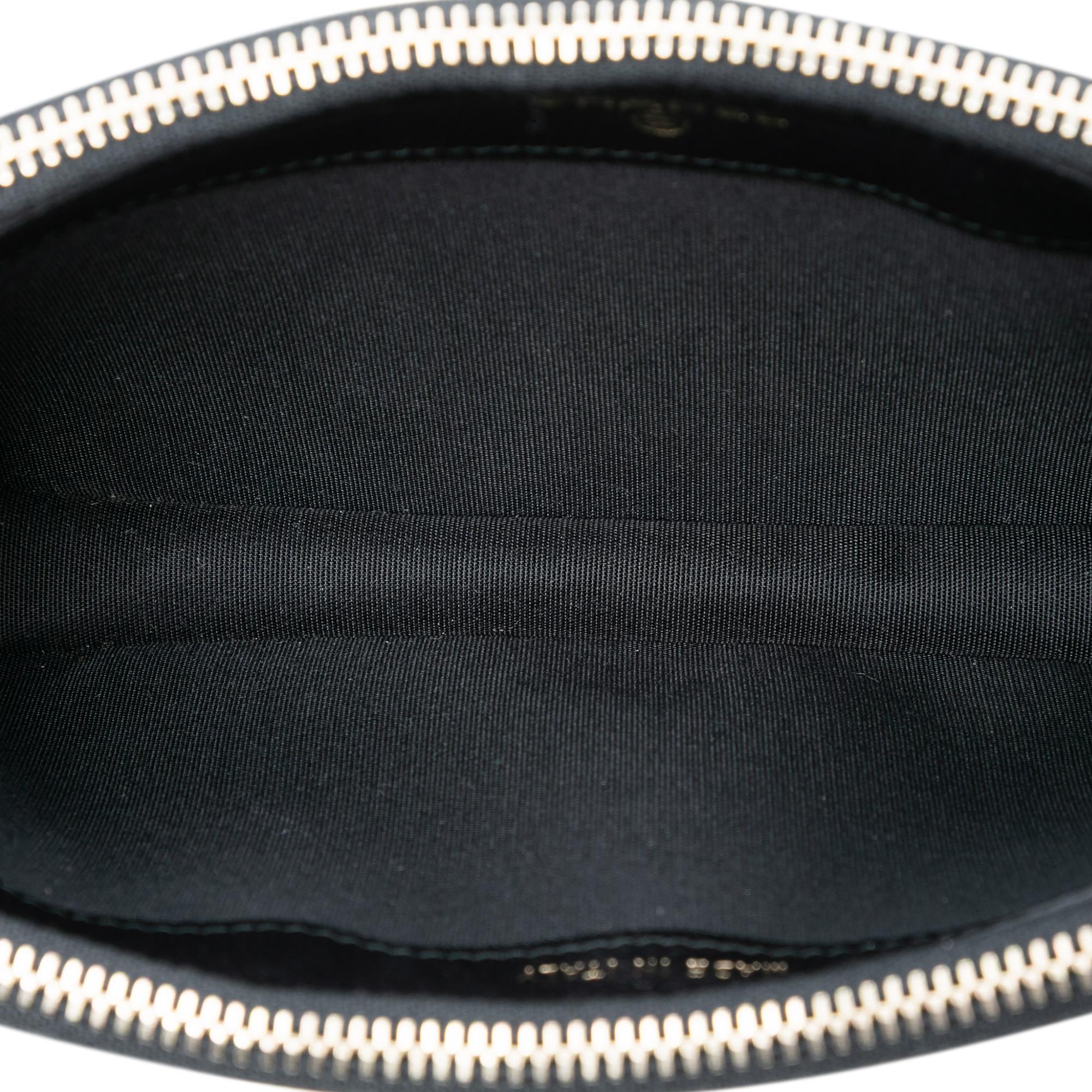 Chanel CC Studded Lambskin Double Zip Clutch with Chain