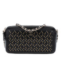 Chanel CC Studded Lambskin Double Zip Clutch with Chain