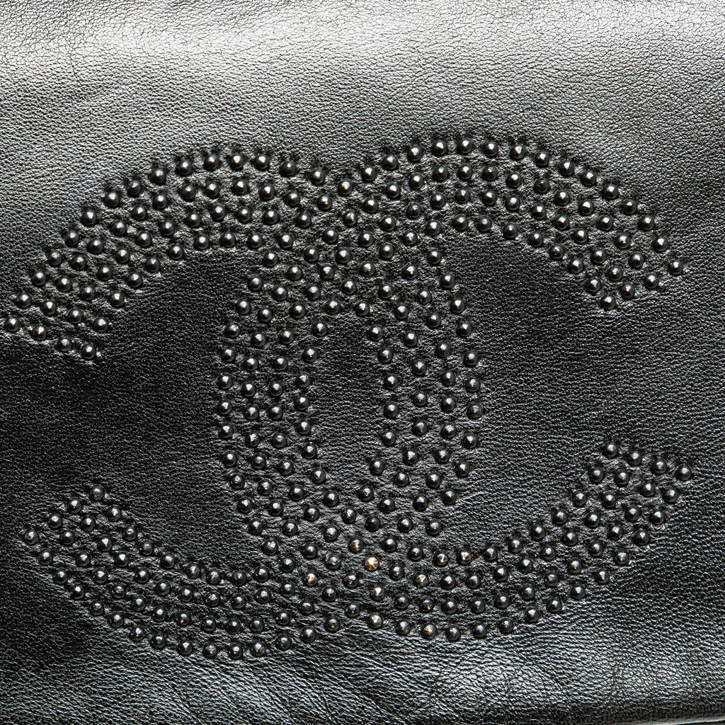 Chanel CC Studded Lambskin East West Flap