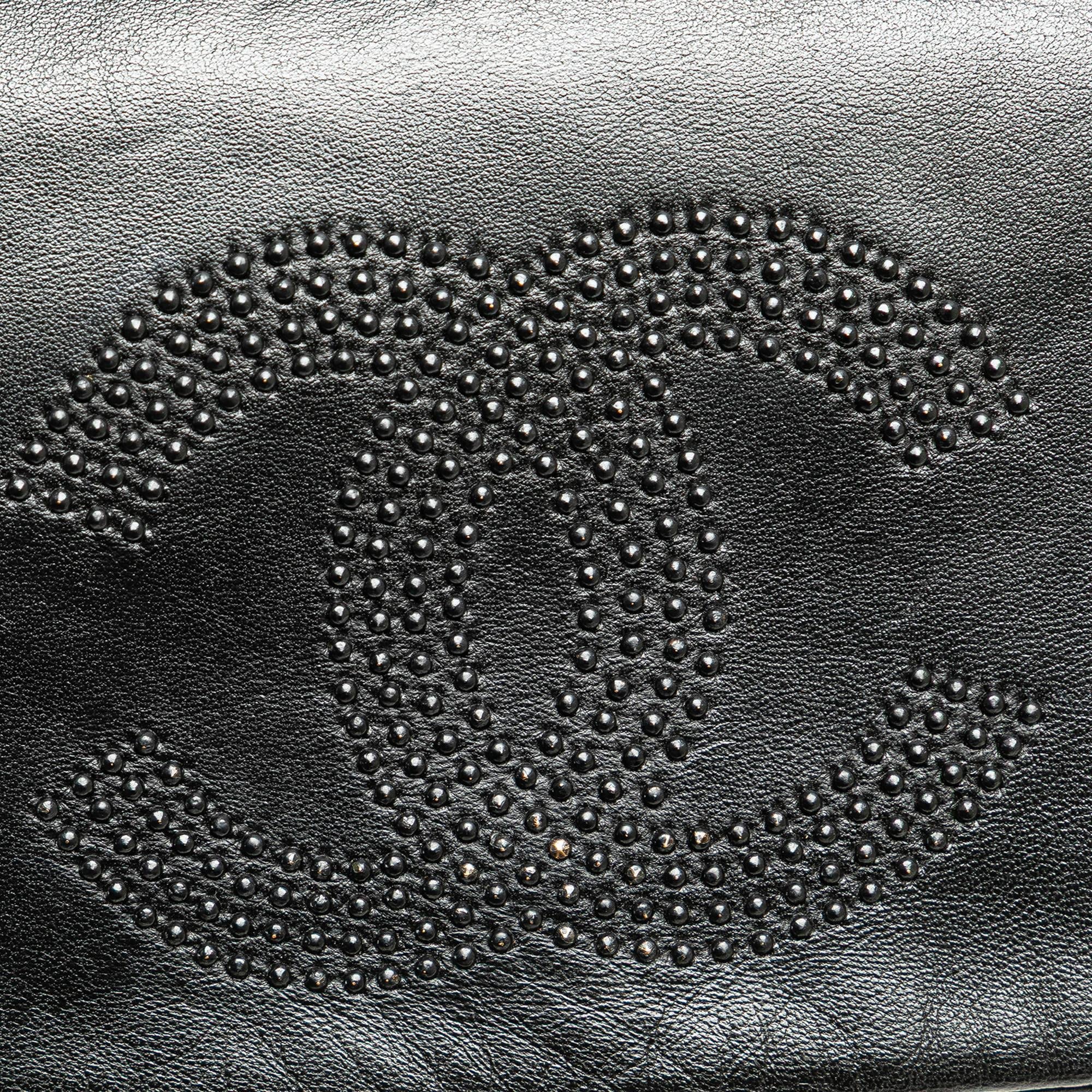 Chanel CC Studded Lambskin East West Flap