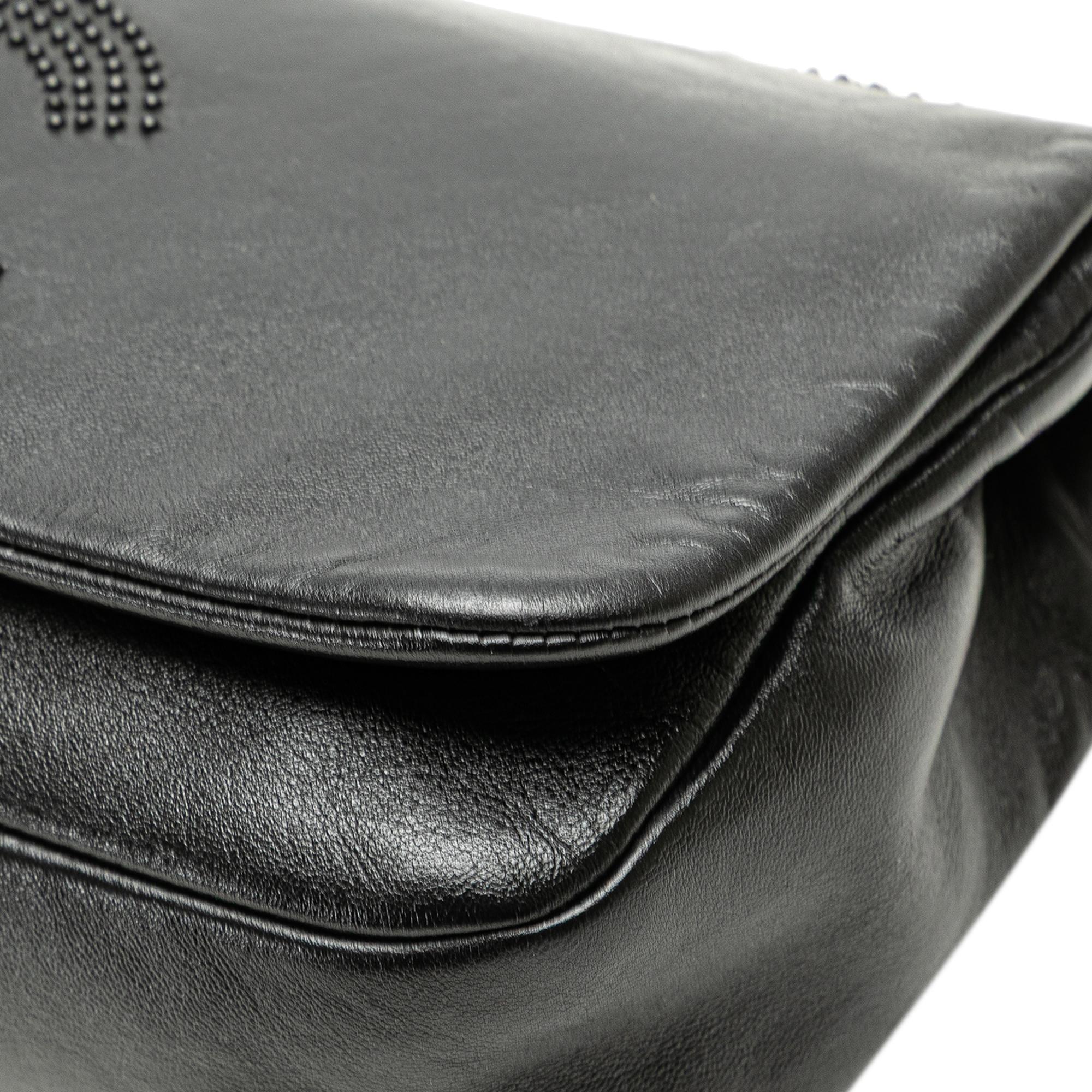 Chanel CC Studded Lambskin East West Flap