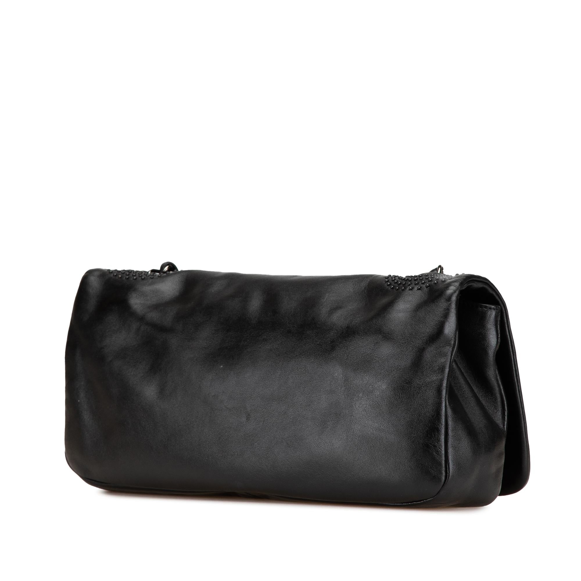 Chanel CC Studded Lambskin East West Flap