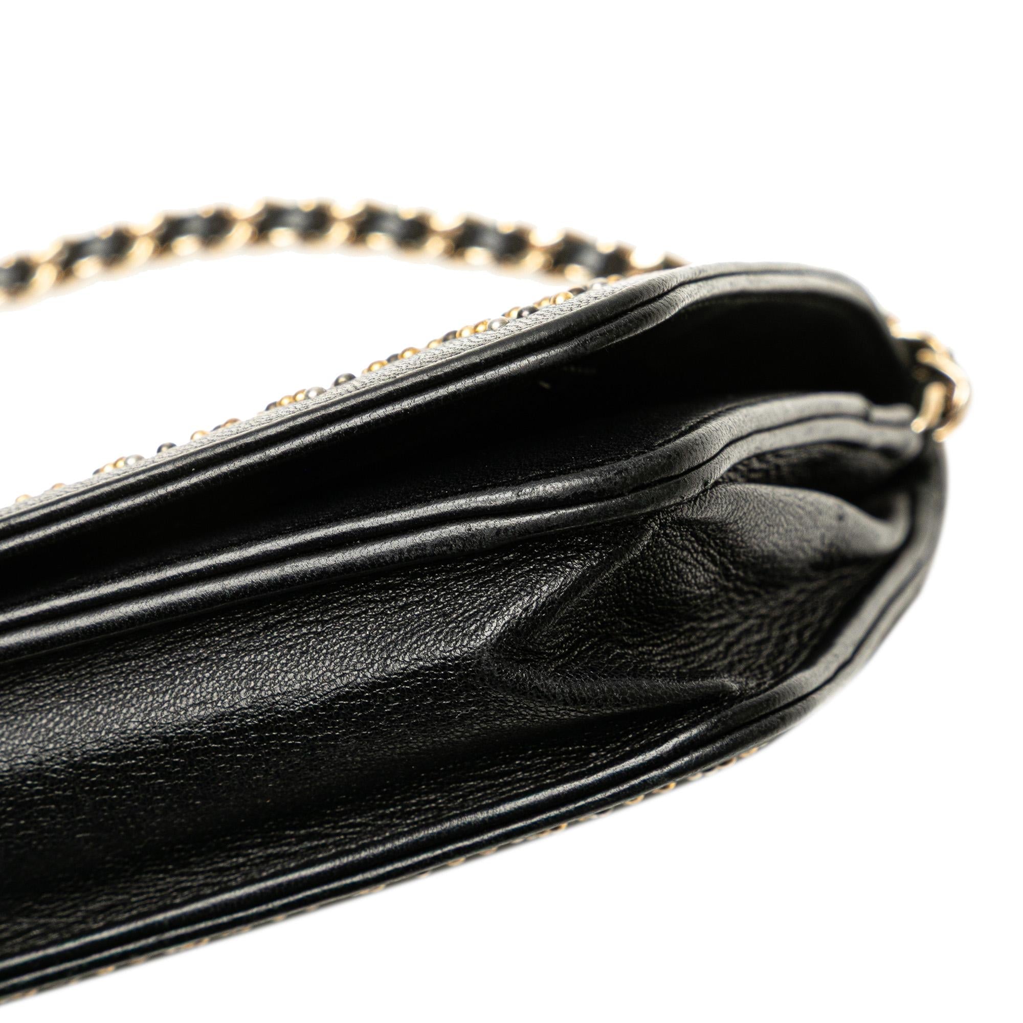 Chanel CC Studded Lambskin Wallet on Chain