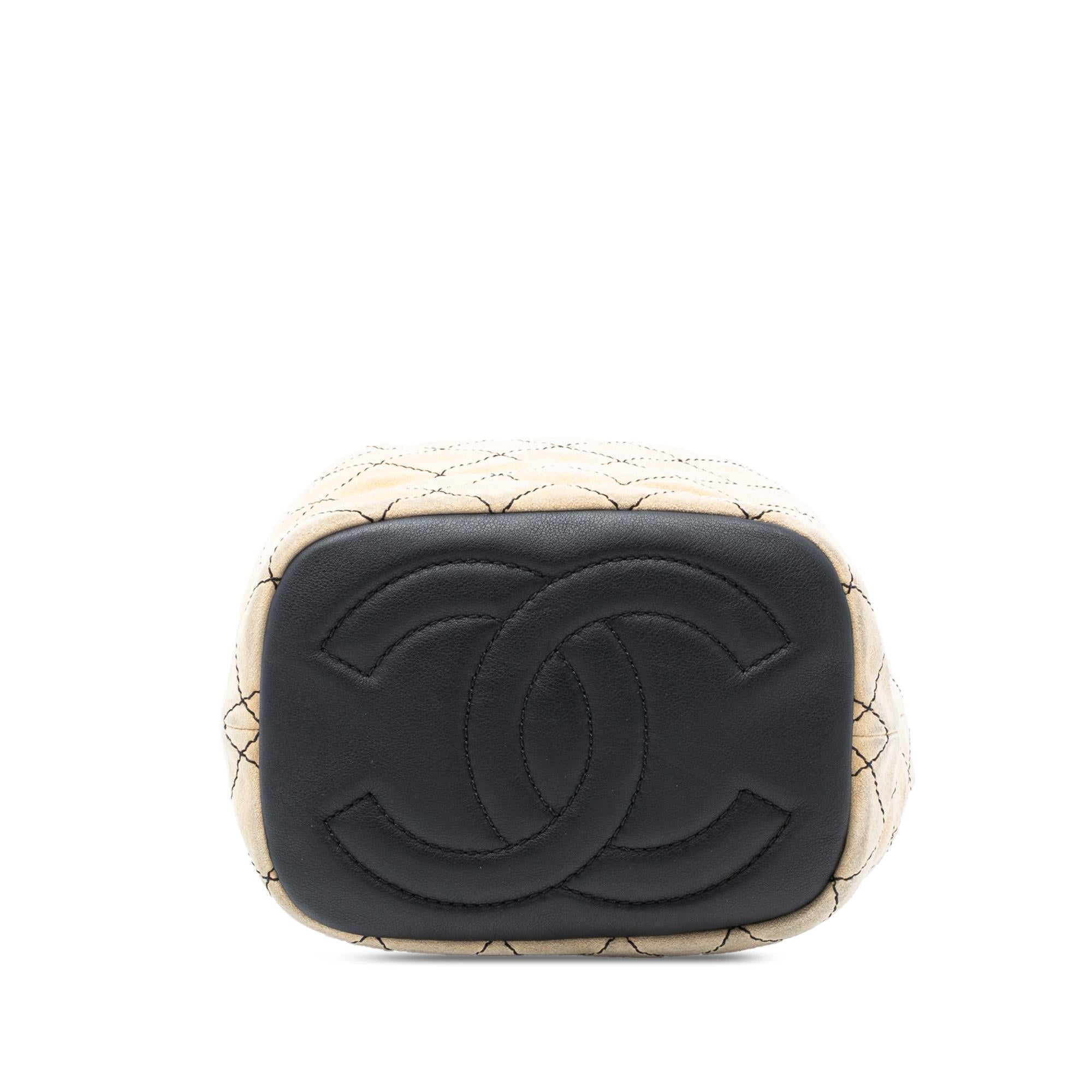 Chanel CC Suede Wild Stitch Bucket Bag
