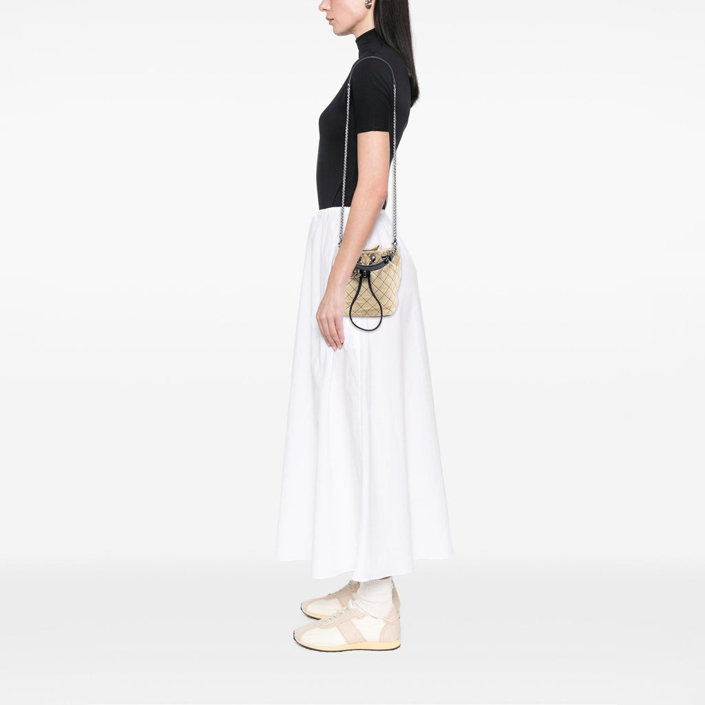 Chanel CC Suede Wild Stitch Bucket Bag