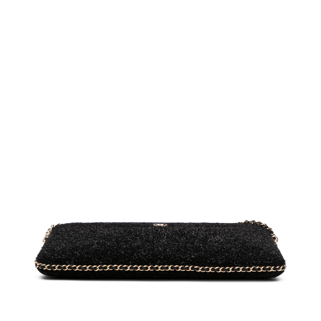 Chanel CC Tweed Chain Around Tablet Holder Crossbody