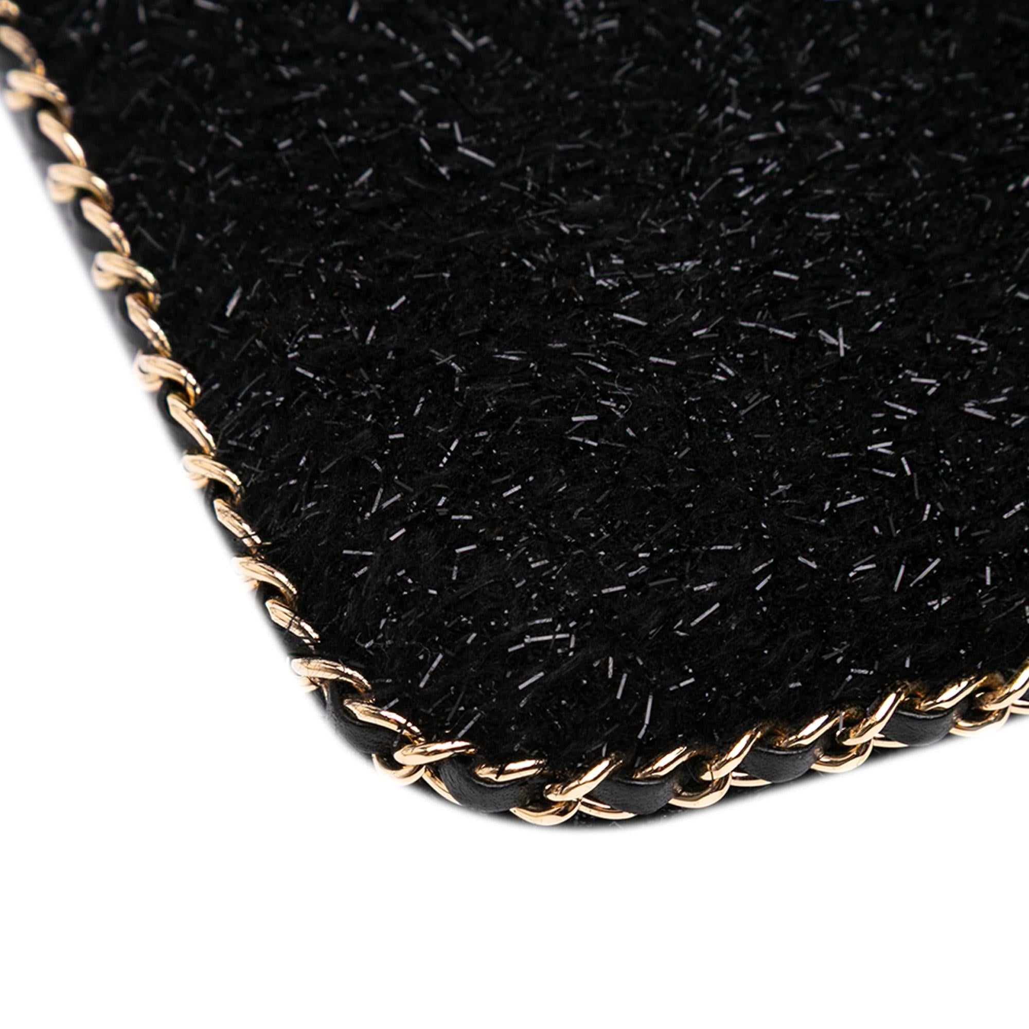 Chanel CC Tweed Chain Around Tablet Holder Crossbody