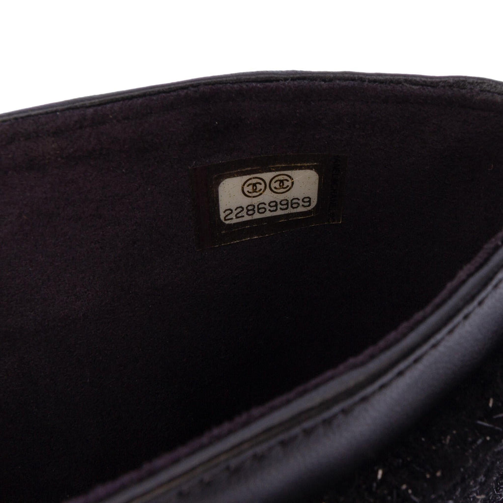 Chanel CC Tweed Chain Around Tablet Holder Crossbody