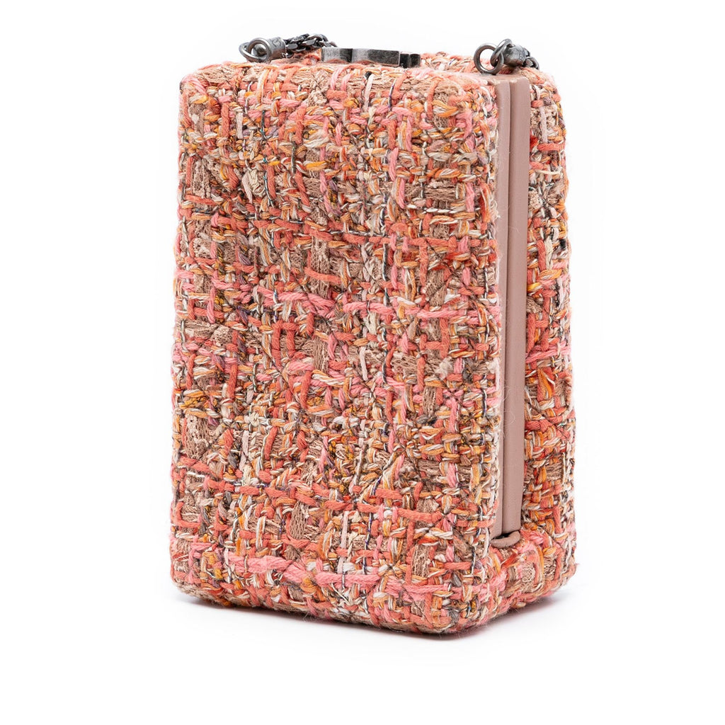 Chanel CC Tweed Chain Vertical Box Crossbody