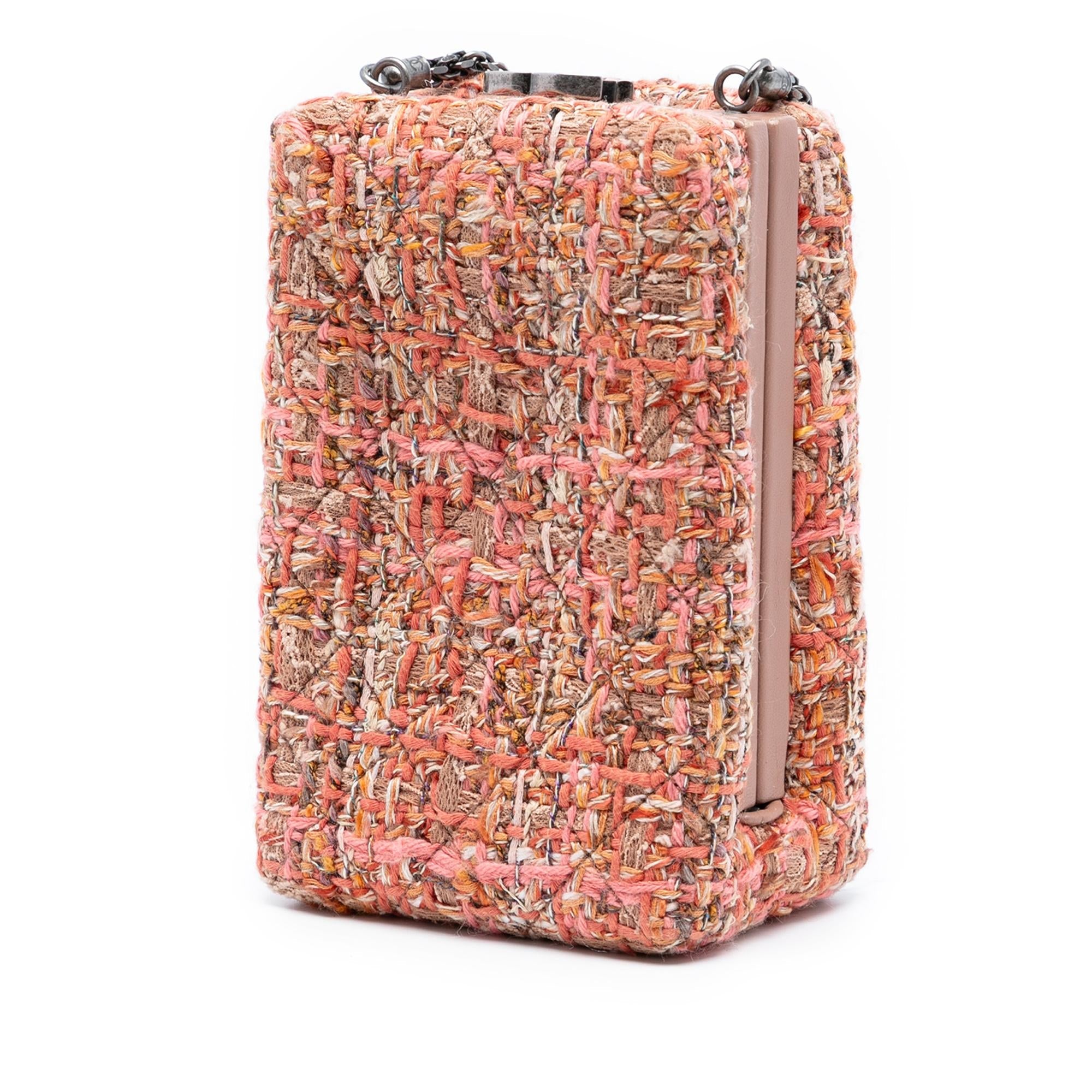 Chanel CC Tweed Chain Vertical Box Crossbody