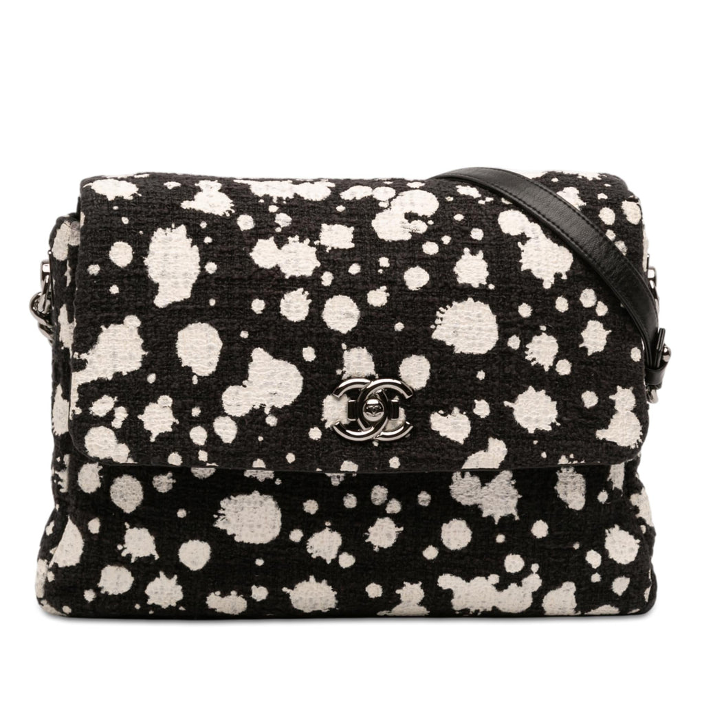Chanel CC Tweed Paint Splatter Flap