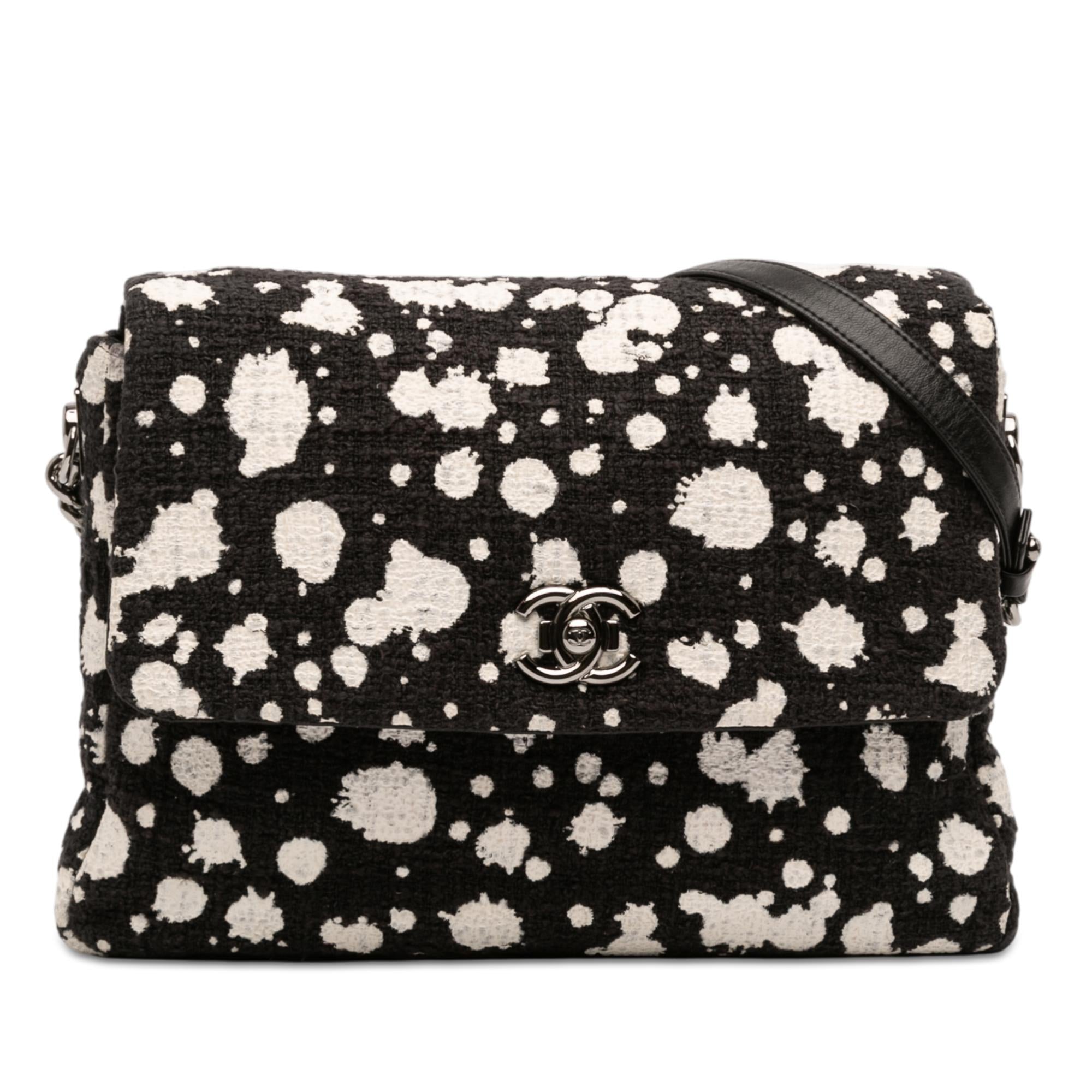 Chanel CC Tweed Paint Splatter Flap