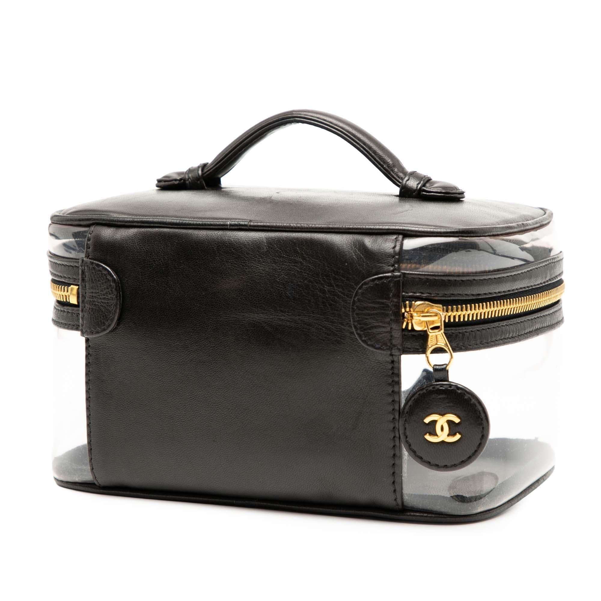 Chanel CC Vinyl and Calfskin Vanity Case