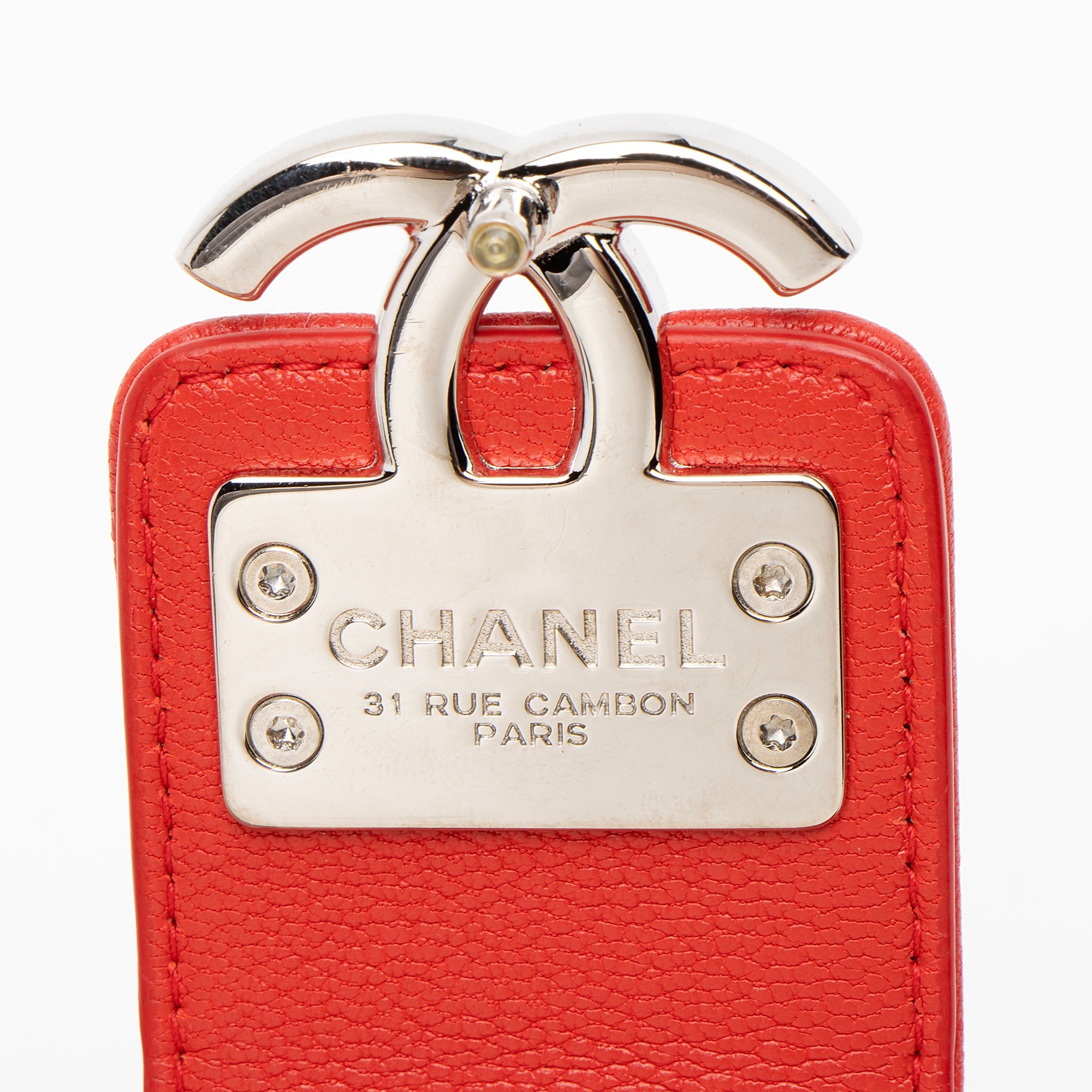 Chanel Calfskin CC Box Double Zip Clutch with Chain